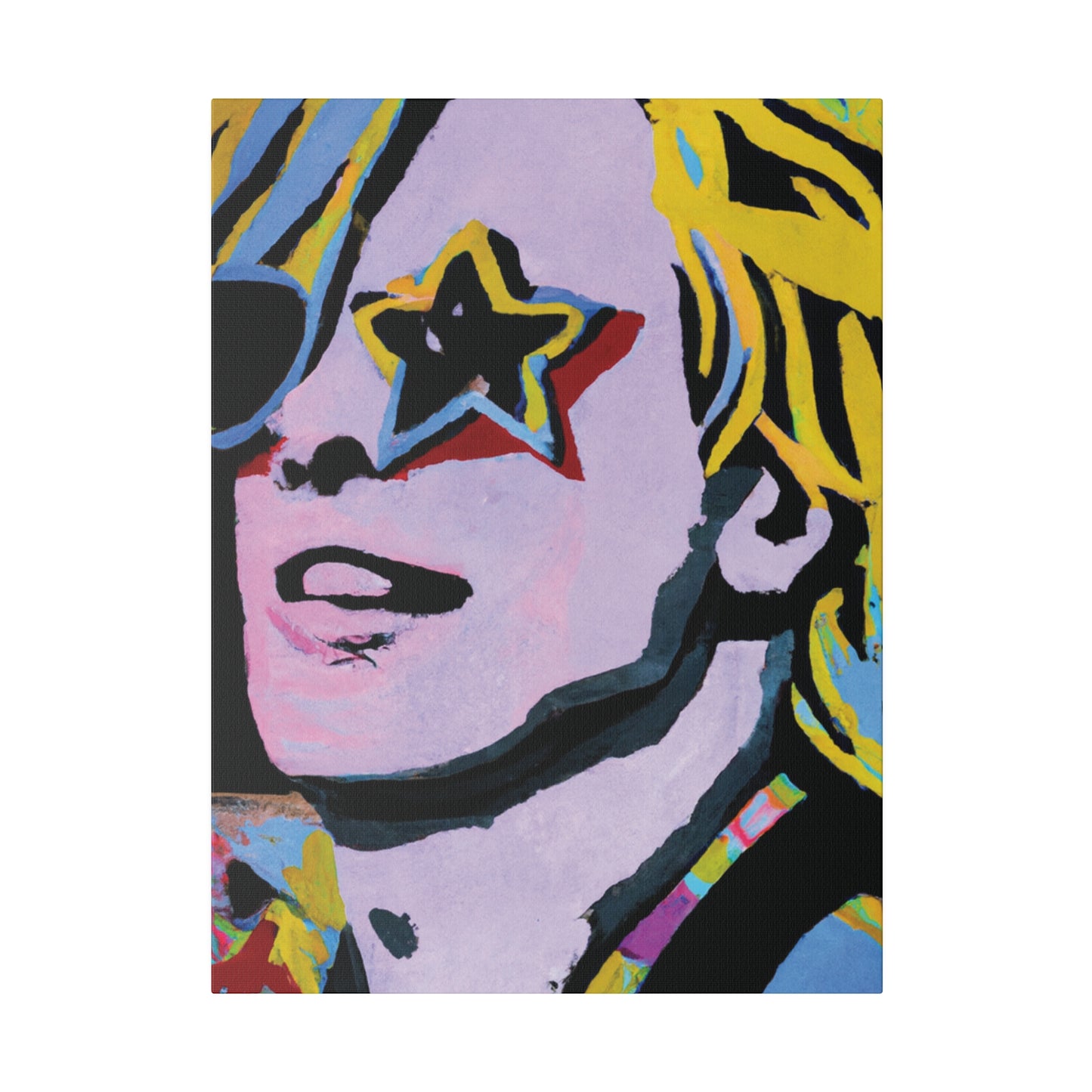 5027F - Rockstar Painting Print | Face | Abstract | Poster | Home Decor | Wall Art | Music Art | Canvas