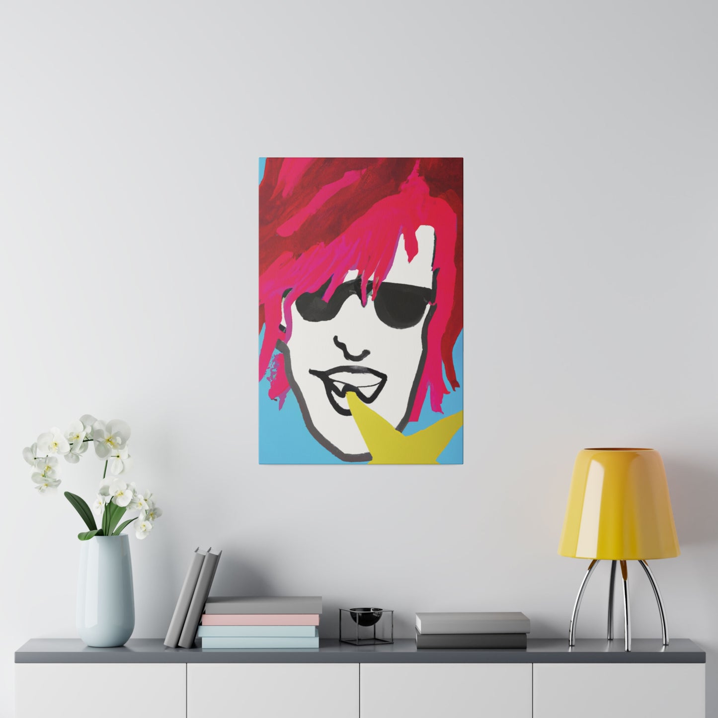 8342F - Rockstar Painting Print | Face | Abstract | Poster | Home Decor | Wall Art | Music Art | Canvas