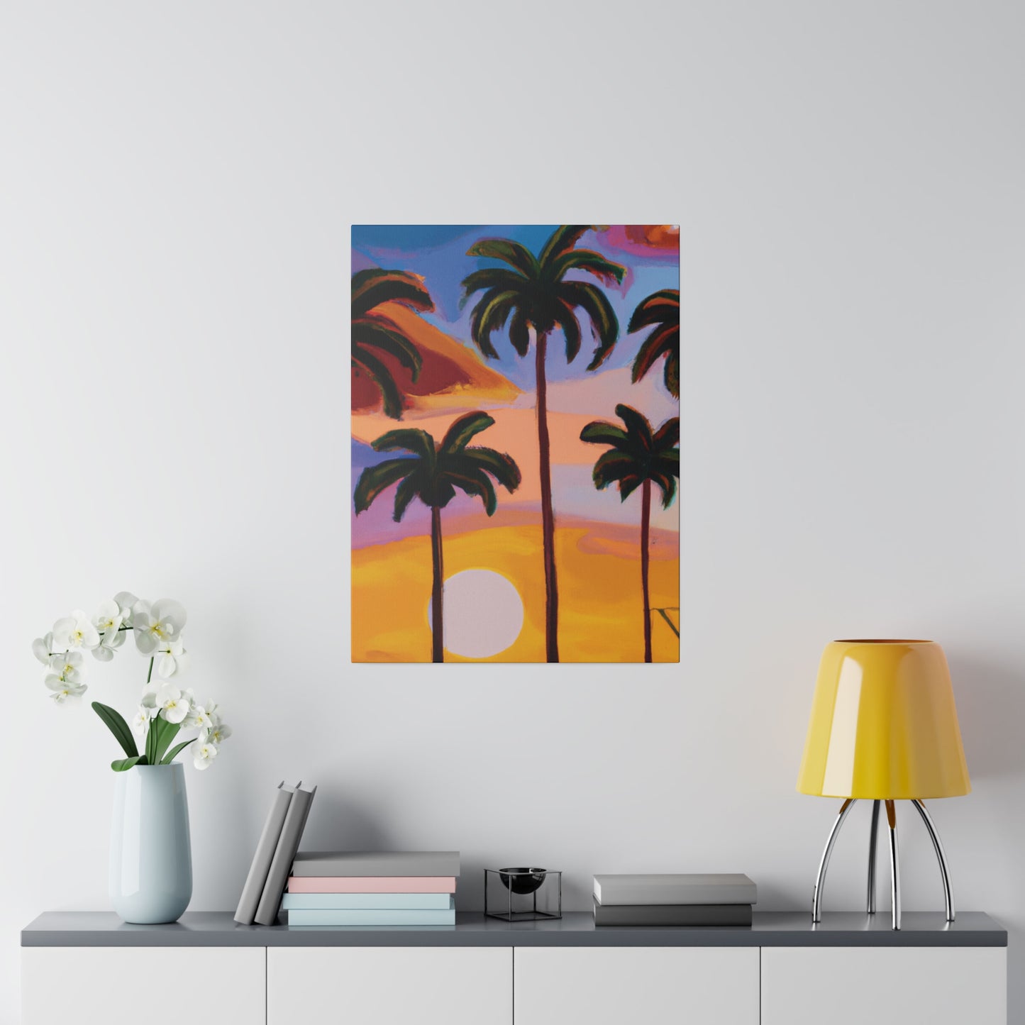 3282K - Miami Beach Sunset Painting Print | Miami | Beach | Sunset | Poster | Home Decor | Wall Art | Canvas