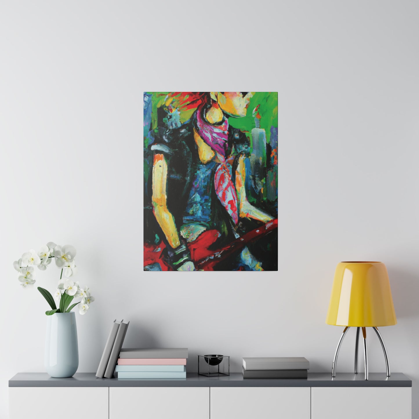 5198V - Rockstar Oil Painting Style Print | Poster | Home Decor | Wall Art | Music Art | Canvas