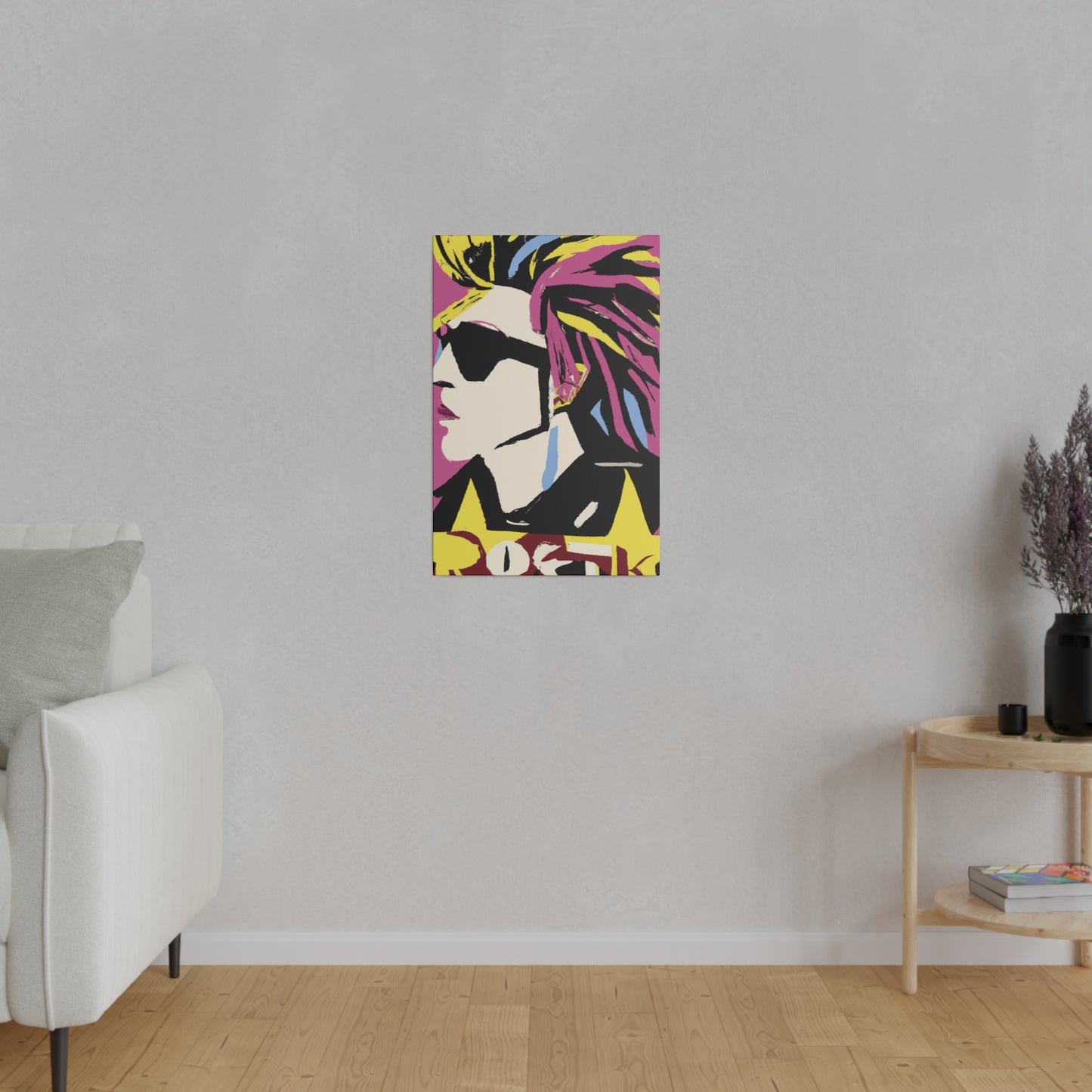 6201W - Rockstar Painting Print | Face | Abstract | Poster | Home Decor | Wall Art | Music Art | Canvas