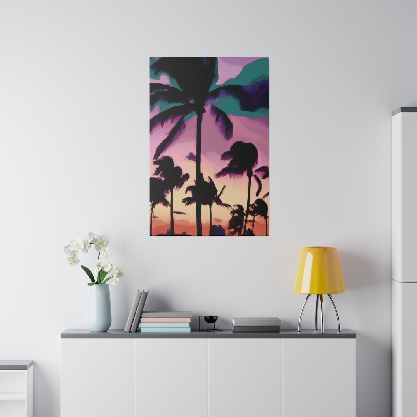 3258K - Miami Beach Sunset Painting Print | Miami | Beach | Sunset | Poster | Home Decor | Wall Art | Canvas