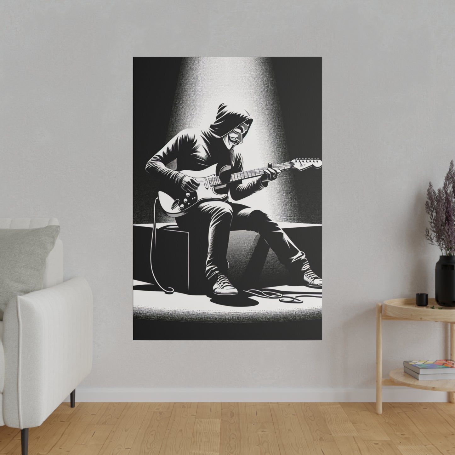 5238K - music art work, rockstar gifts, musician gift ideas, guitar art work, guitar artwork, guitar wall art canvas, playing guitar, decor