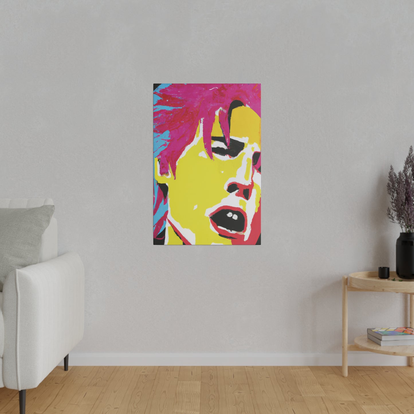 825J - Rockstar Painting Print | Face | Abstract | Poster | Home Decor | Wall Art | Music Art | Canvas