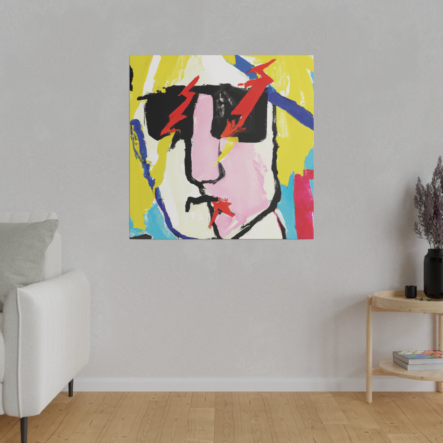 6067F - Rockstar Painting Print | Face | Abstract | Poster | Home Decor | Wall Art | Music Art | Canvas