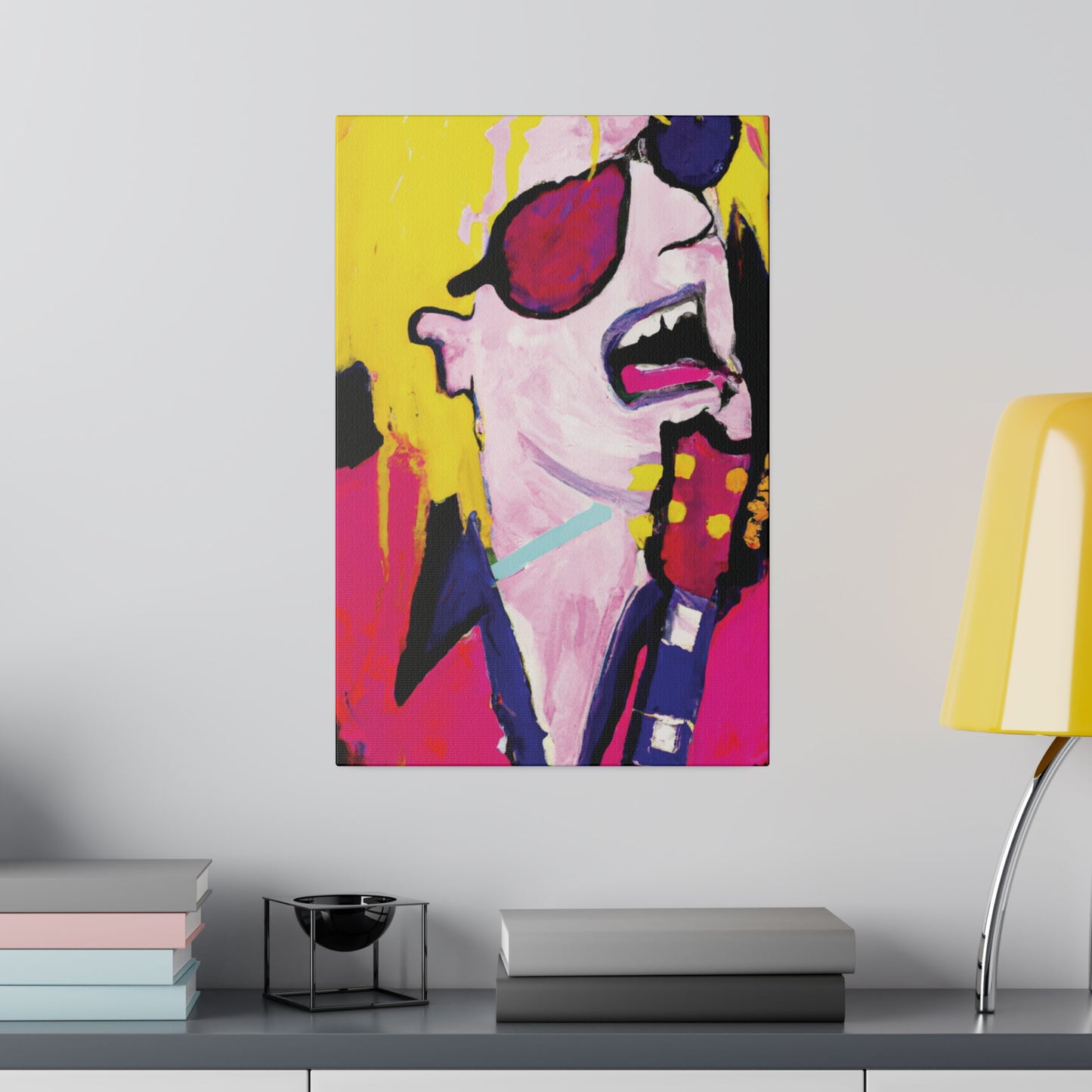 5843S - Rockstar Painting Print | Face | Abstract | Poster | Home Decor | Wall Art | Music Art | Canvas