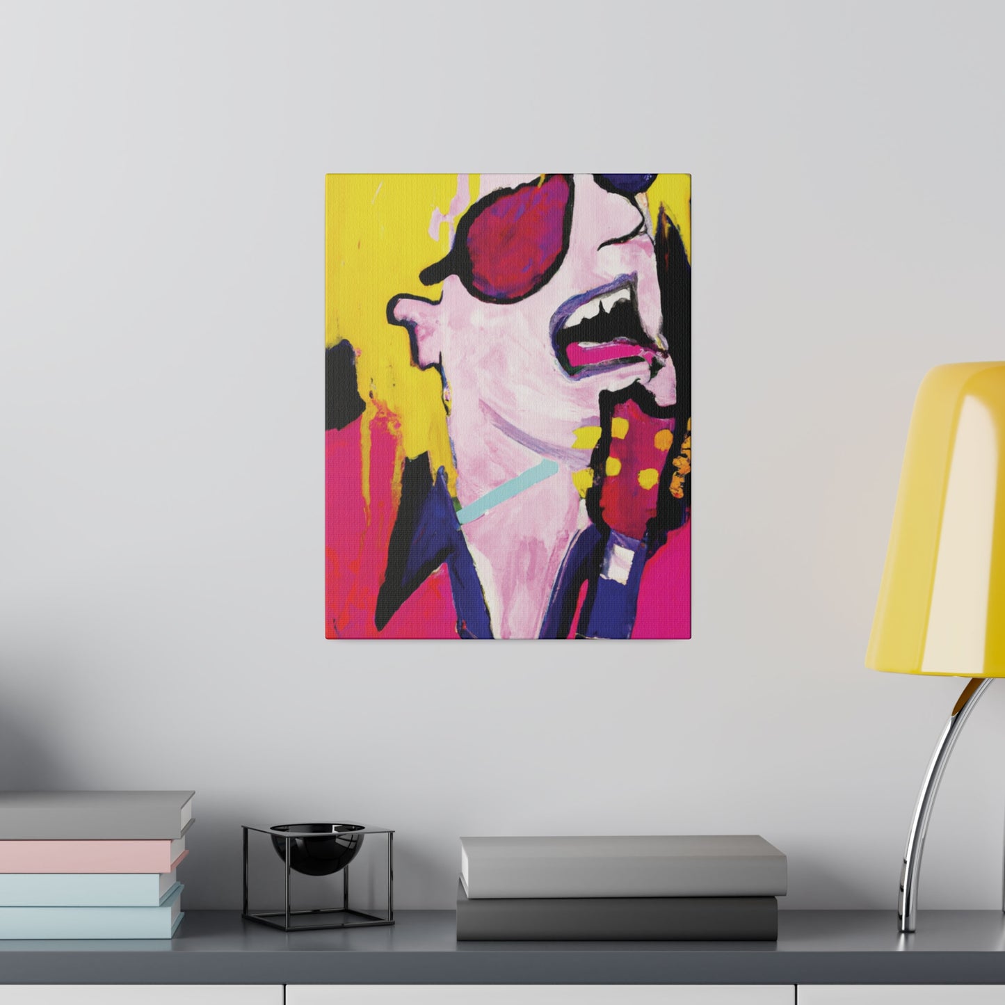 5843S - Rockstar Painting Print | Face | Abstract | Poster | Home Decor | Wall Art | Music Art | Canvas