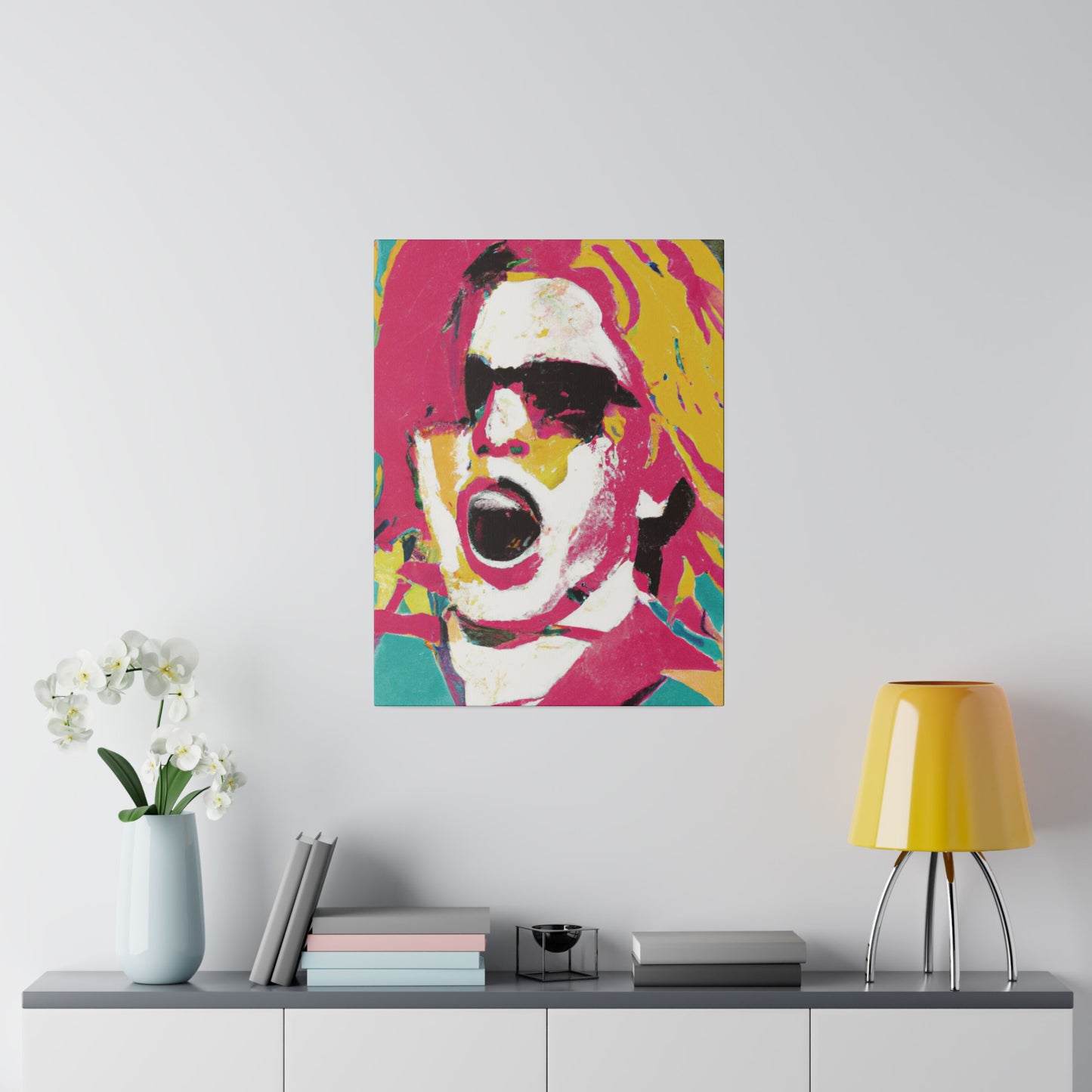 9342P - Rockstar Painting Print | Face | Abstract | Poster | Home Decor | Wall Art | Music Art | Canvas