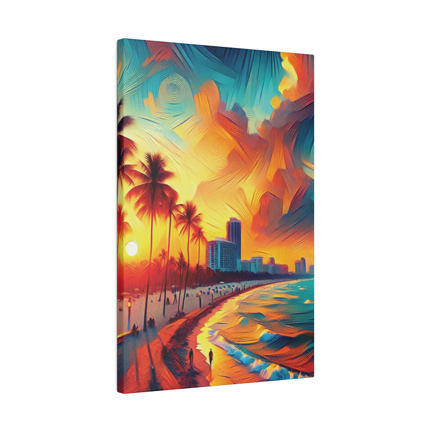 1287B - miami beach art, sunset background, ocean art work, beach art work, sunset designs, miami beach painting, miami beach print