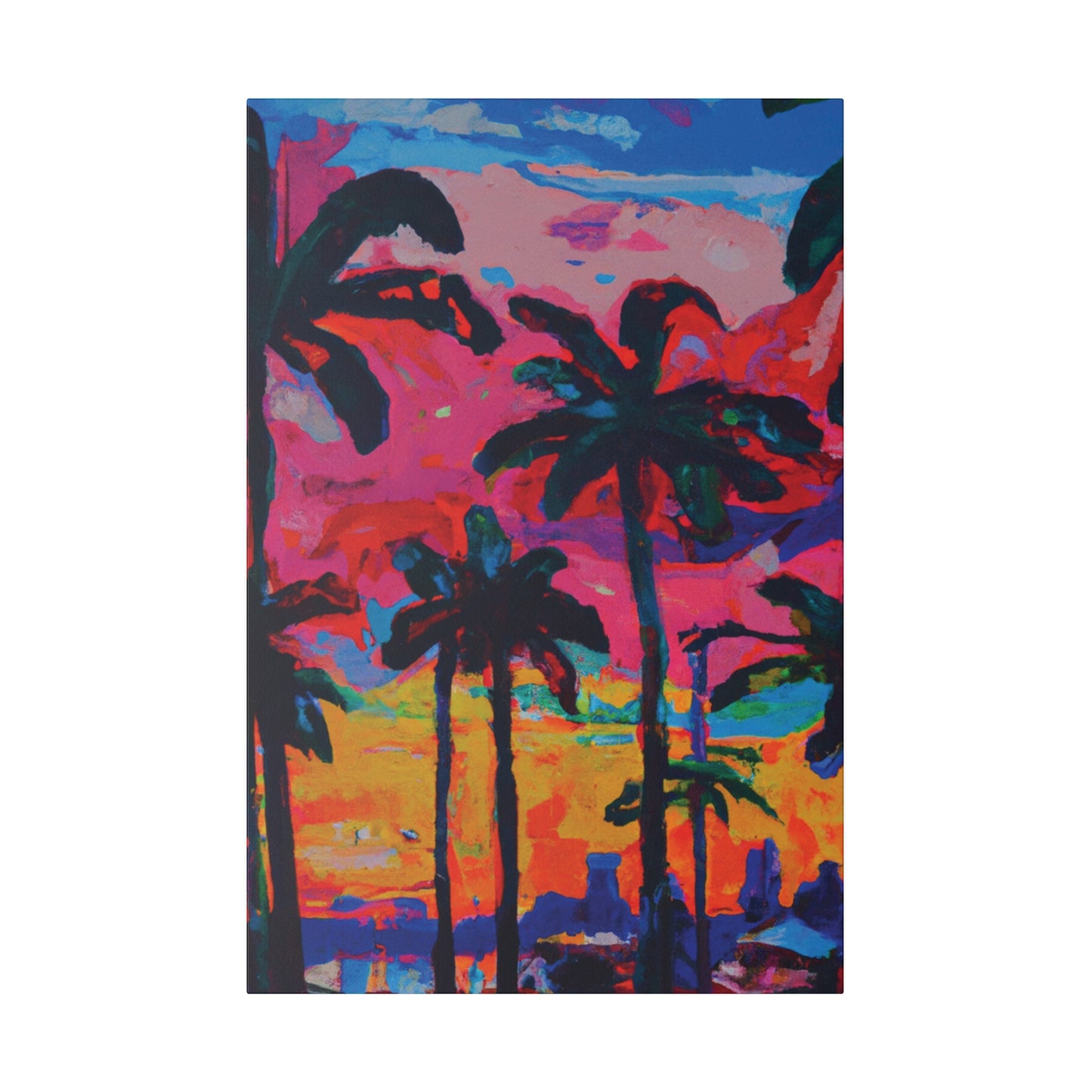 2821A - Miami Beach Sunset Painting Print | Miami | Beach | Sunset | Poster | Home Decor | Wall Art | Canvas