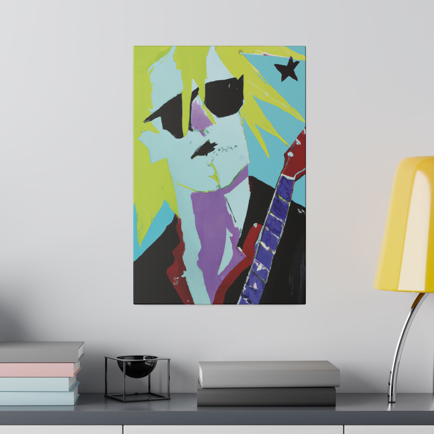 8267F - Rockstar Painting Print | Face | Abstract | Poster | Home Decor | Wall Art | Music Art | Canvas