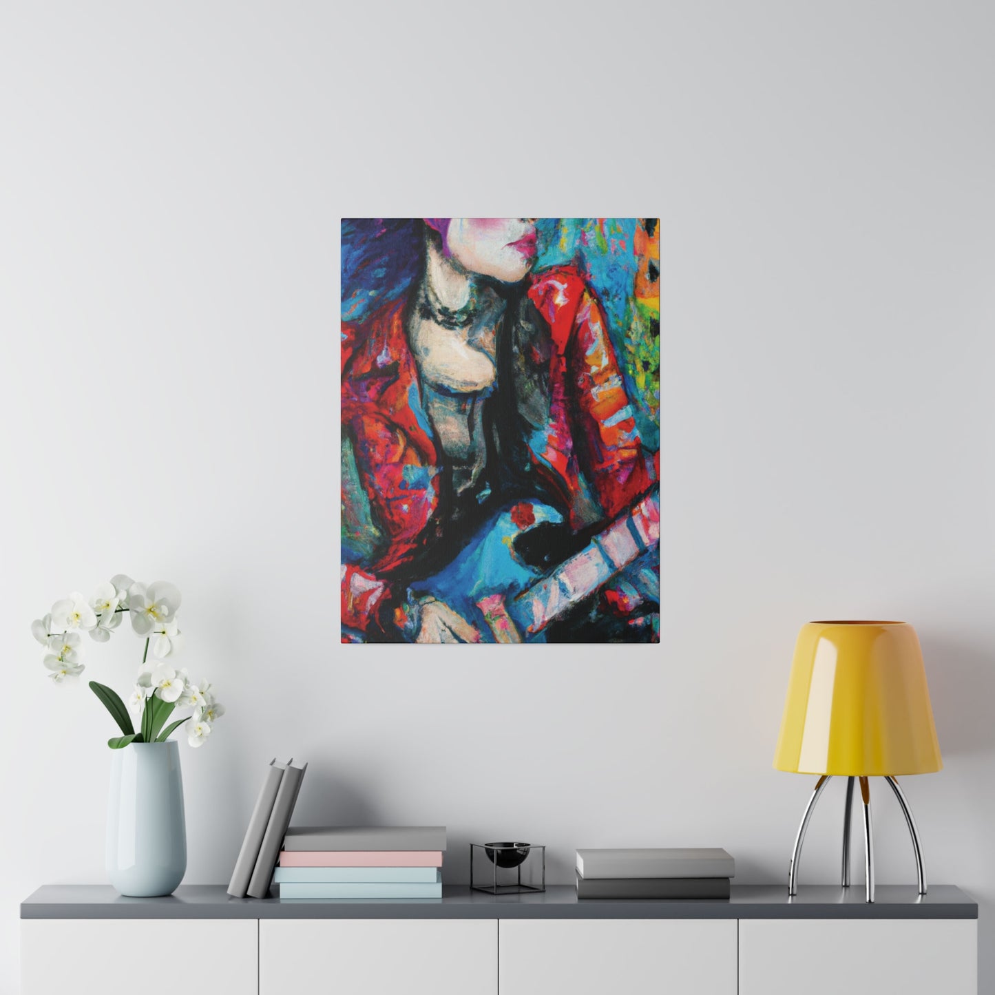 7551J - Rockstar Oil Painting Style Print | Poster | Home Decor | Wall Art | Music Art | Canvas