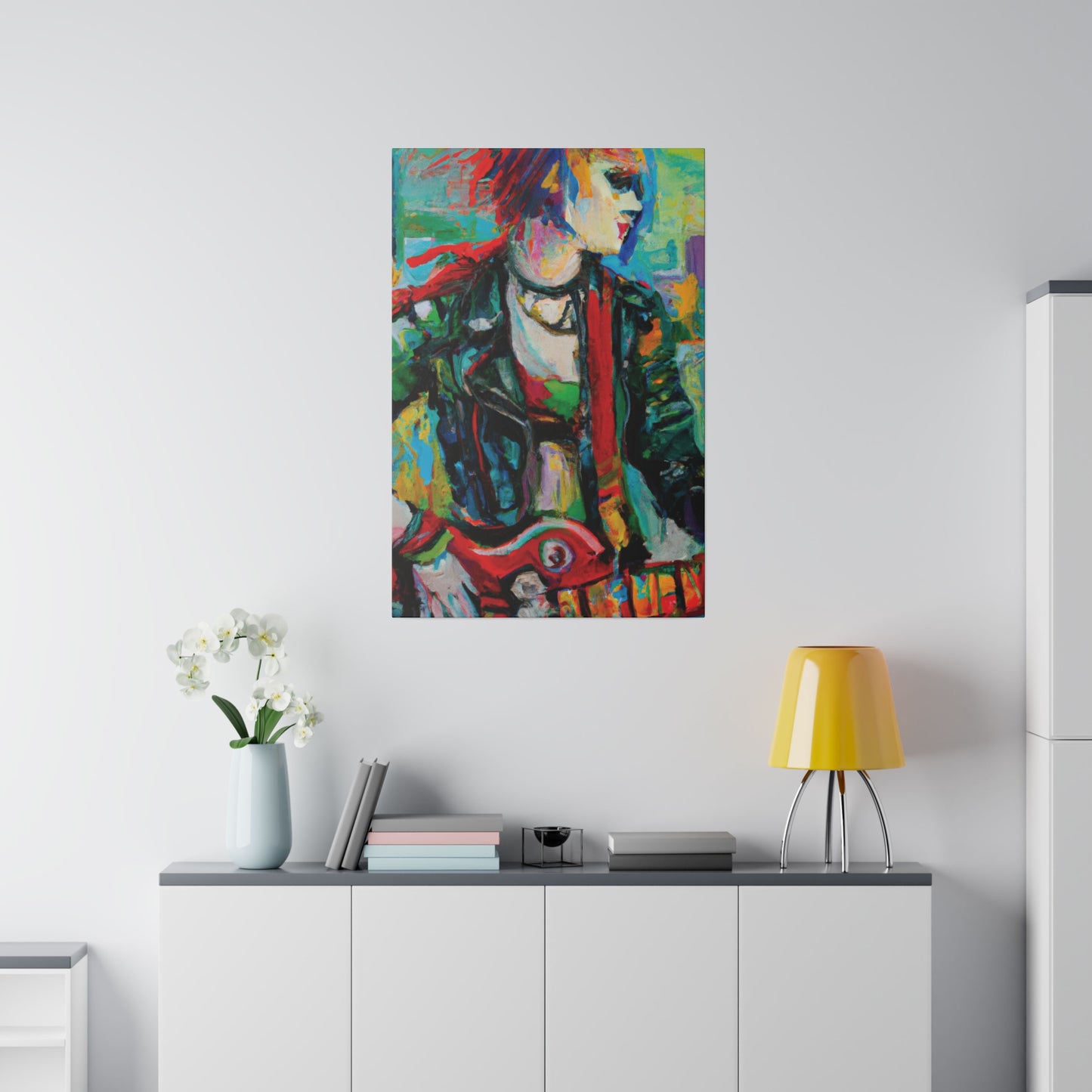 7245X - Rockstar Oil Painting Style Print | Poster | Home Decor | Wall Art | Music Art | Canvas