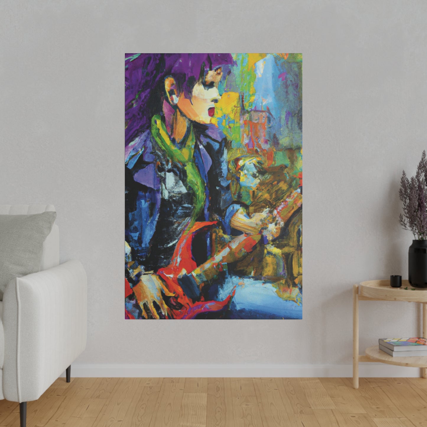 2047V - Rockstar Oil Painting Style Print | Poster | Home Decor | Wall Art | Music Art | Canvas