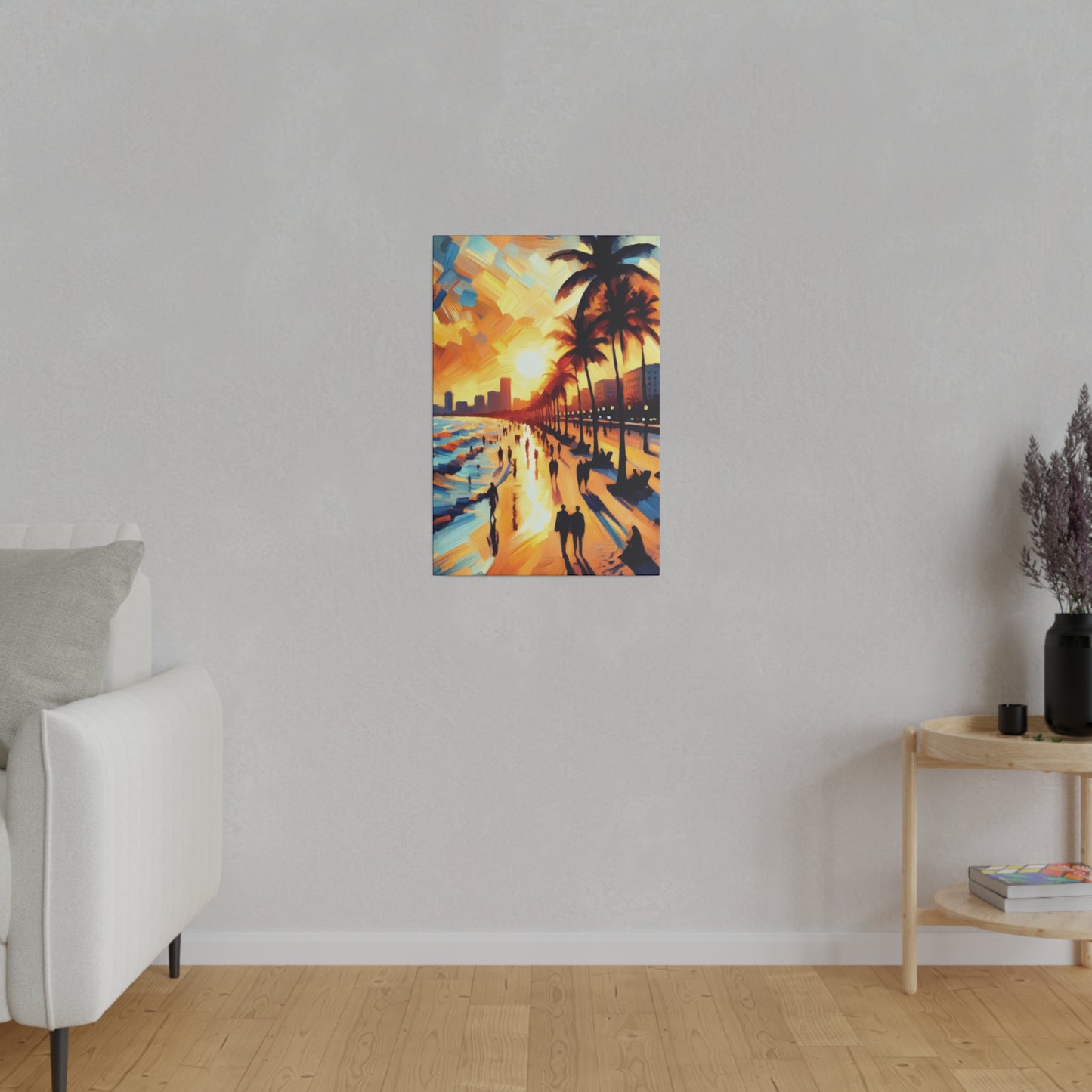 7846G - Miami Beach Sunset Painting Print | Miami | Beach | Sunset | Poster | Home Decor | Wall Art | Canvas