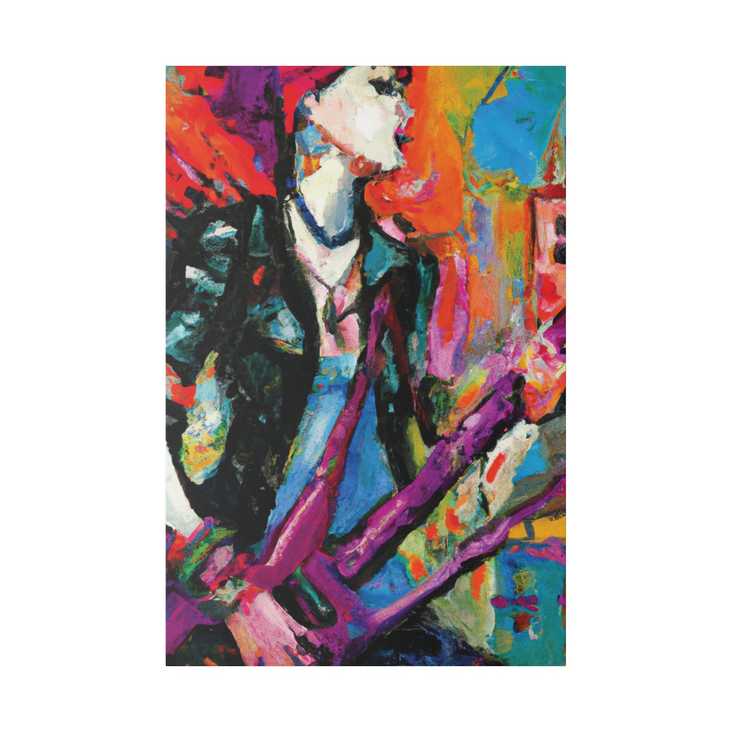 675Y - Rockstar Oil Painting Style Print | Poster | Home Decor | Wall Art | Music Art | Canvas