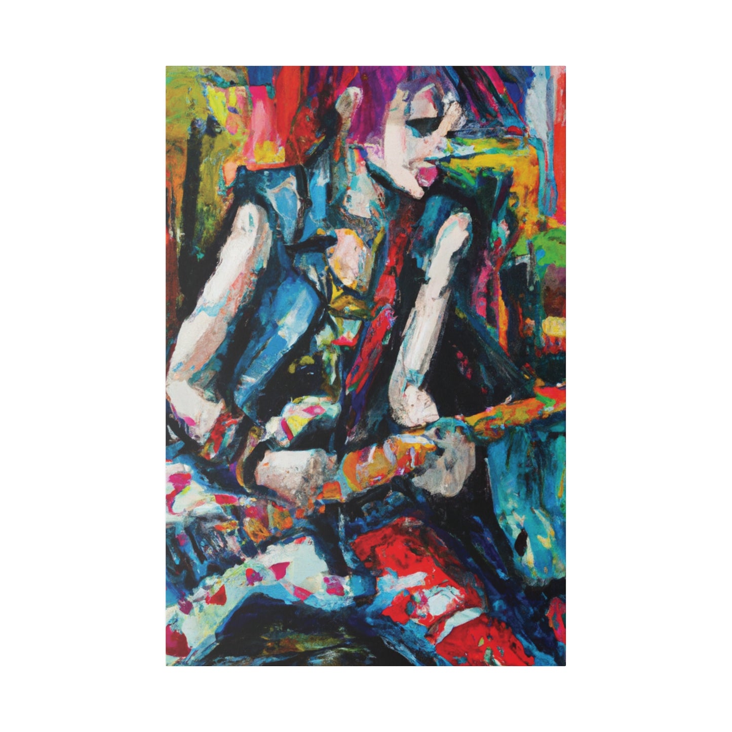 4521T - Rockstar Oil Painting Style Print | Poster | Home Decor | Wall Art | Music Art | Canvas