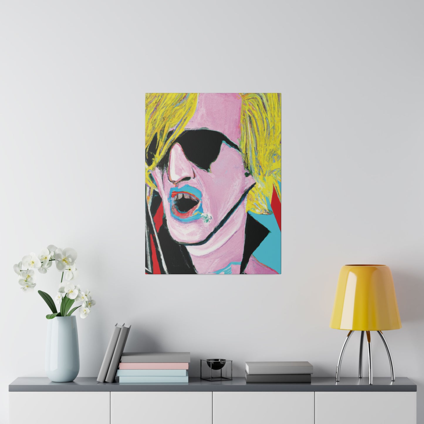 9118C - Rockstar Painting Print | Face | Abstract | Poster | Home Decor | Wall Art | Music Art | Canvas