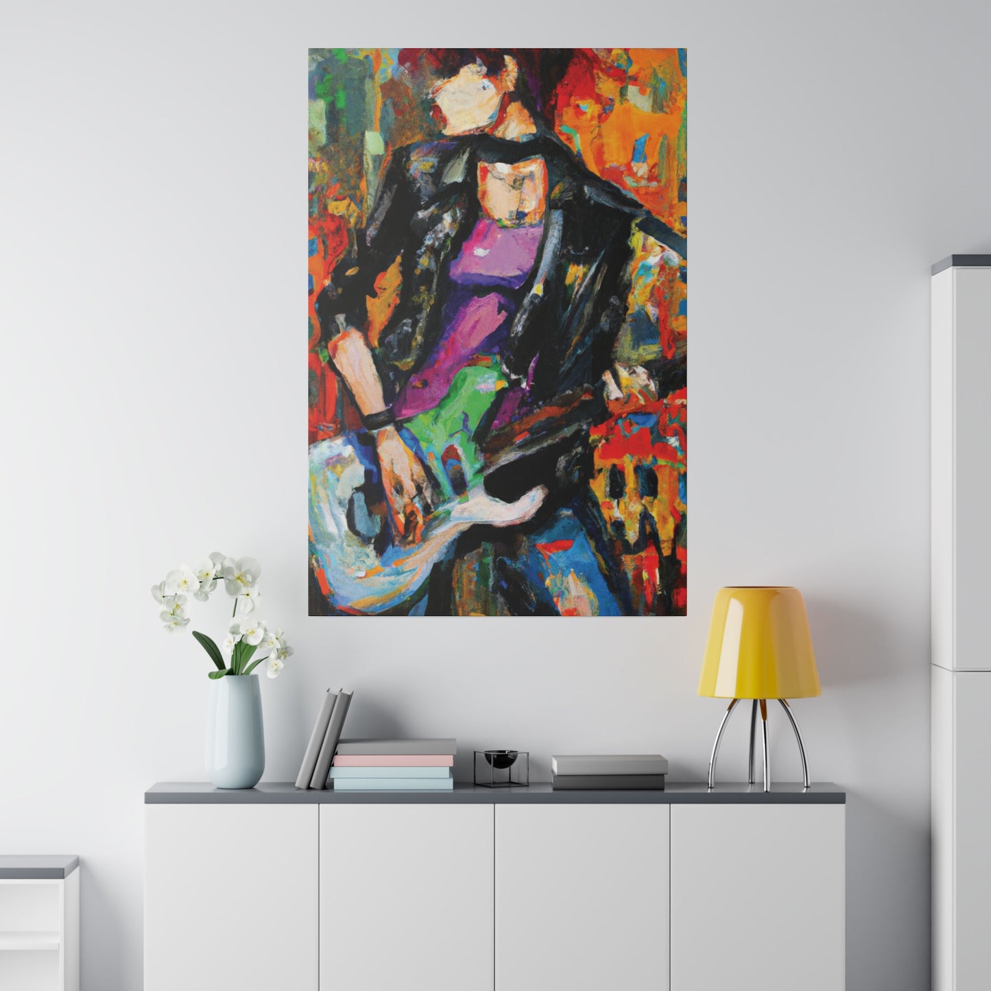 4895R - Rockstar Oil Painting Style Print | Poster | Home Decor | Wall Art | Music Art | Canvas