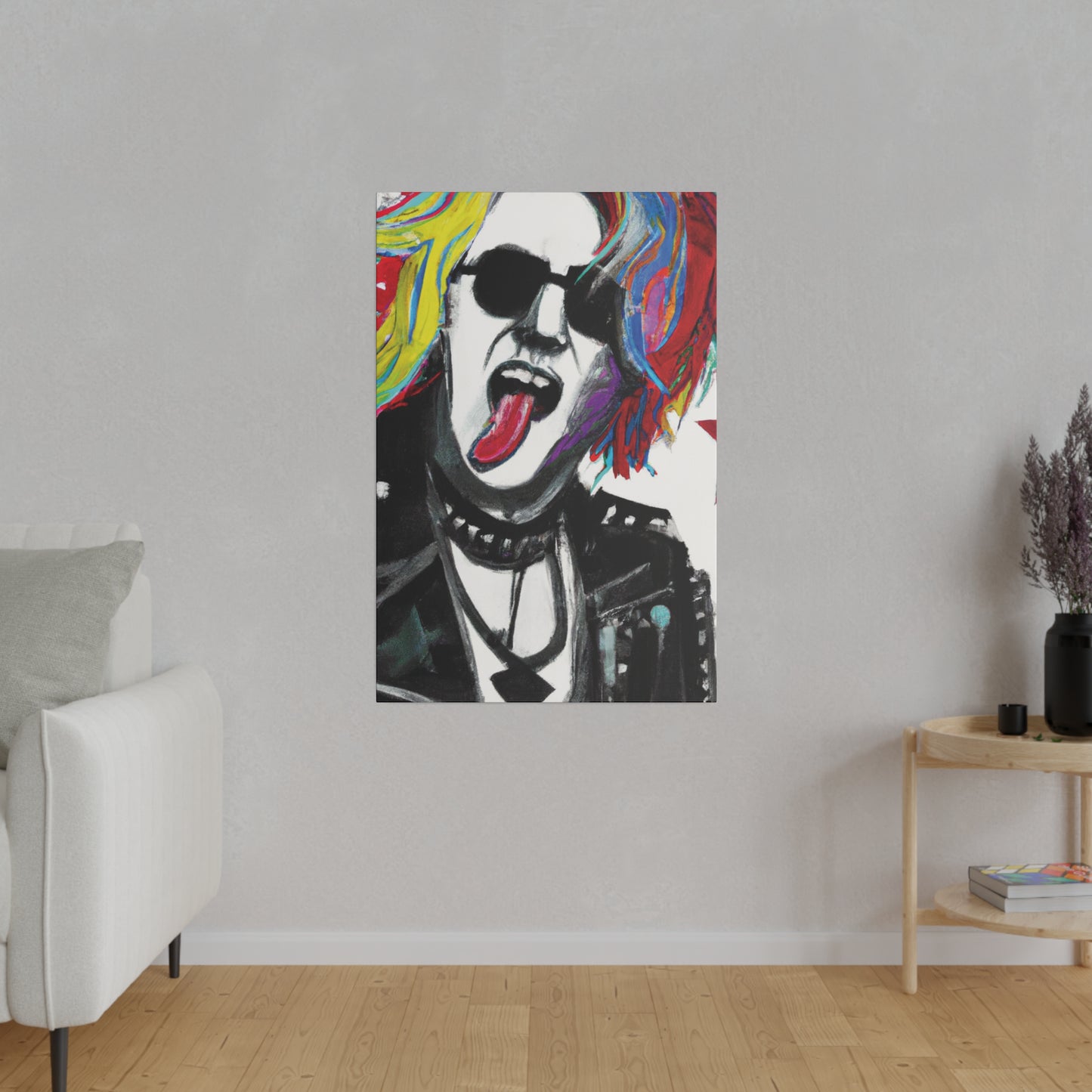 5679K - Rockstar Painting Print | Face | Abstract | Poster | Home Decor | Wall Art | Music Art | Canvas