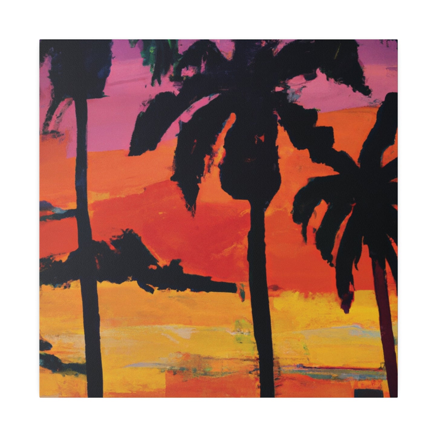 7389S - Miami Beach Sunset Painting Print | Miami | Beach | Sunset | Poster | Home Decor | Wall Art | Canvas