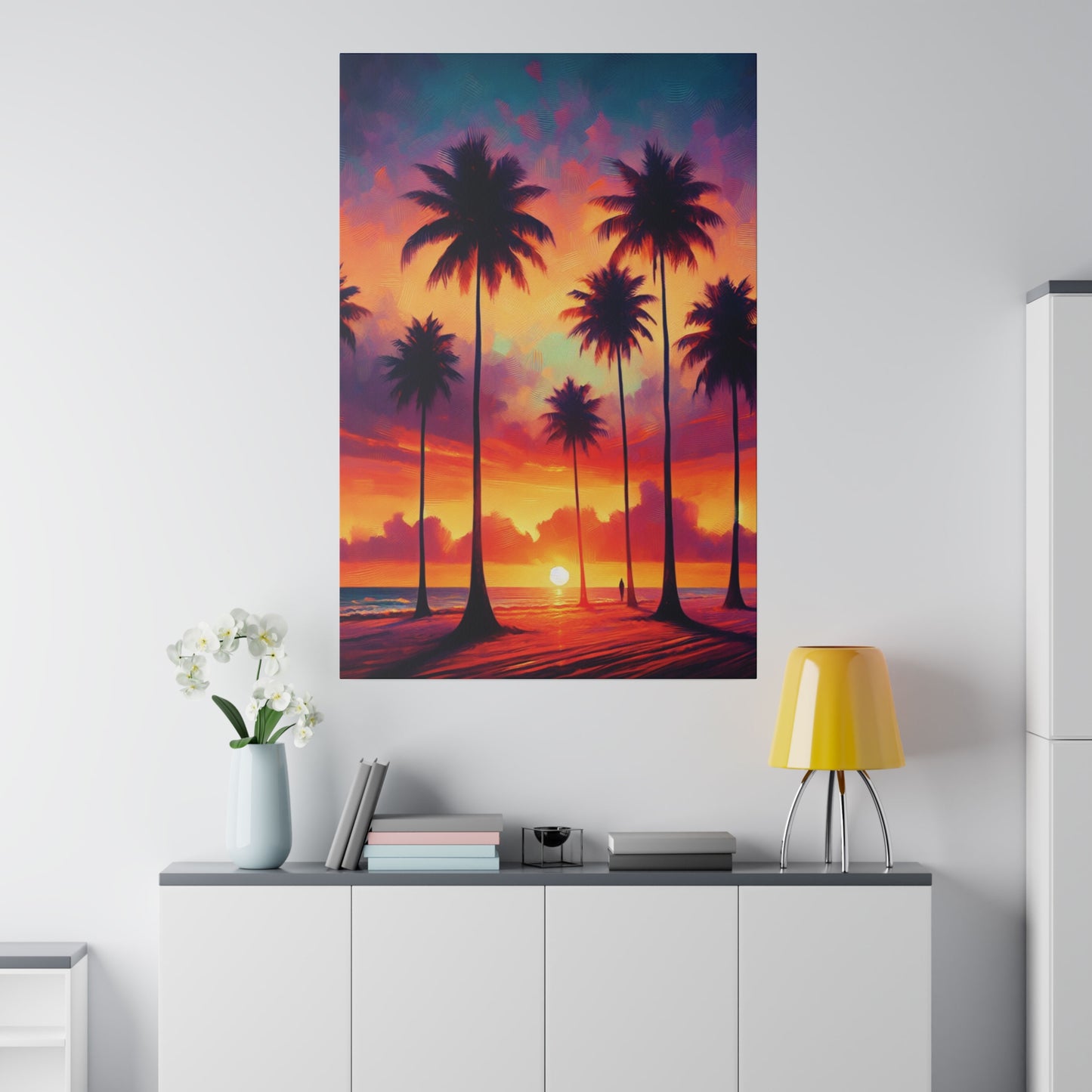 3674J - miami beach art, sunset background, ocean art work, beach art work, sunset designs, miami beach painting, miami beach print