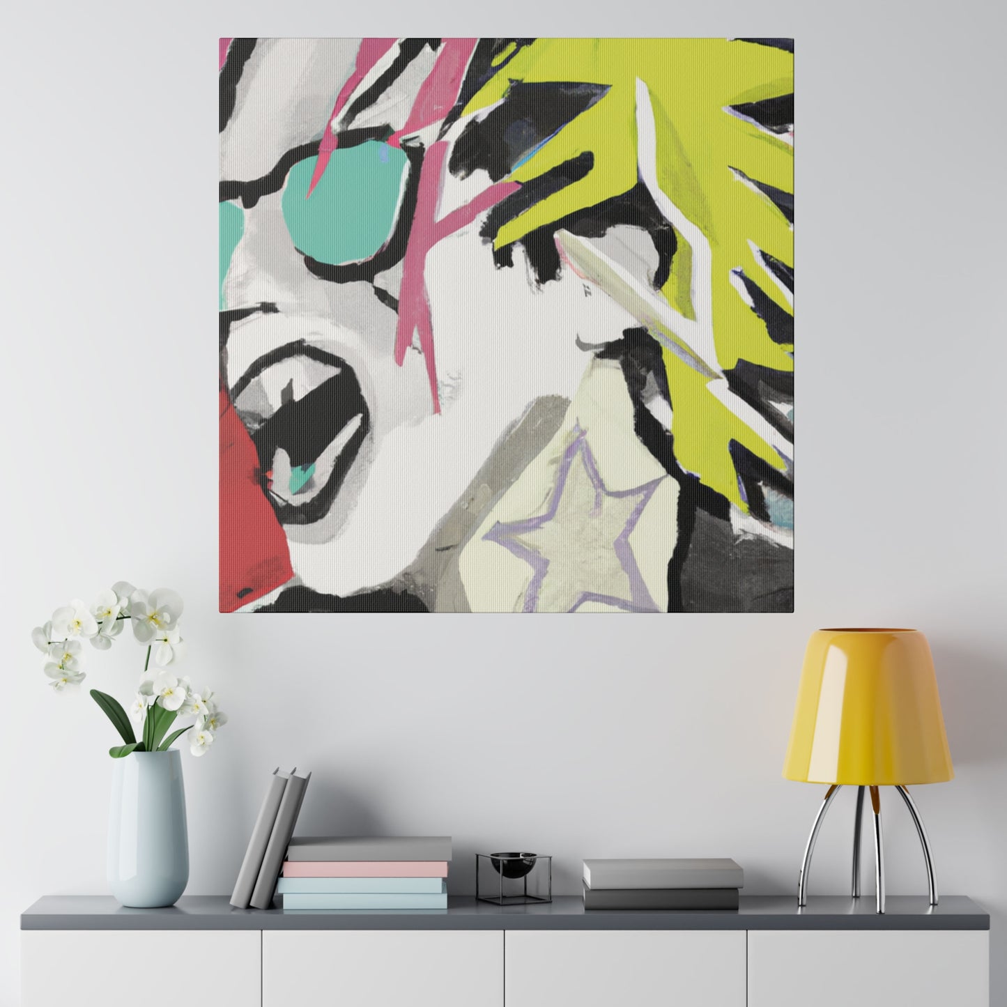9589K - Rockstar Painting Print | Face | Abstract | Poster | Home Decor | Wall Art | Music Art | Canvas