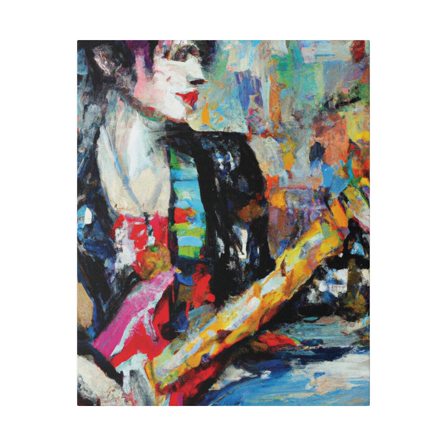 8162K - Rockstar Oil Painting Style Print | Poster | Home Decor | Wall Art | Music Art | Canvas