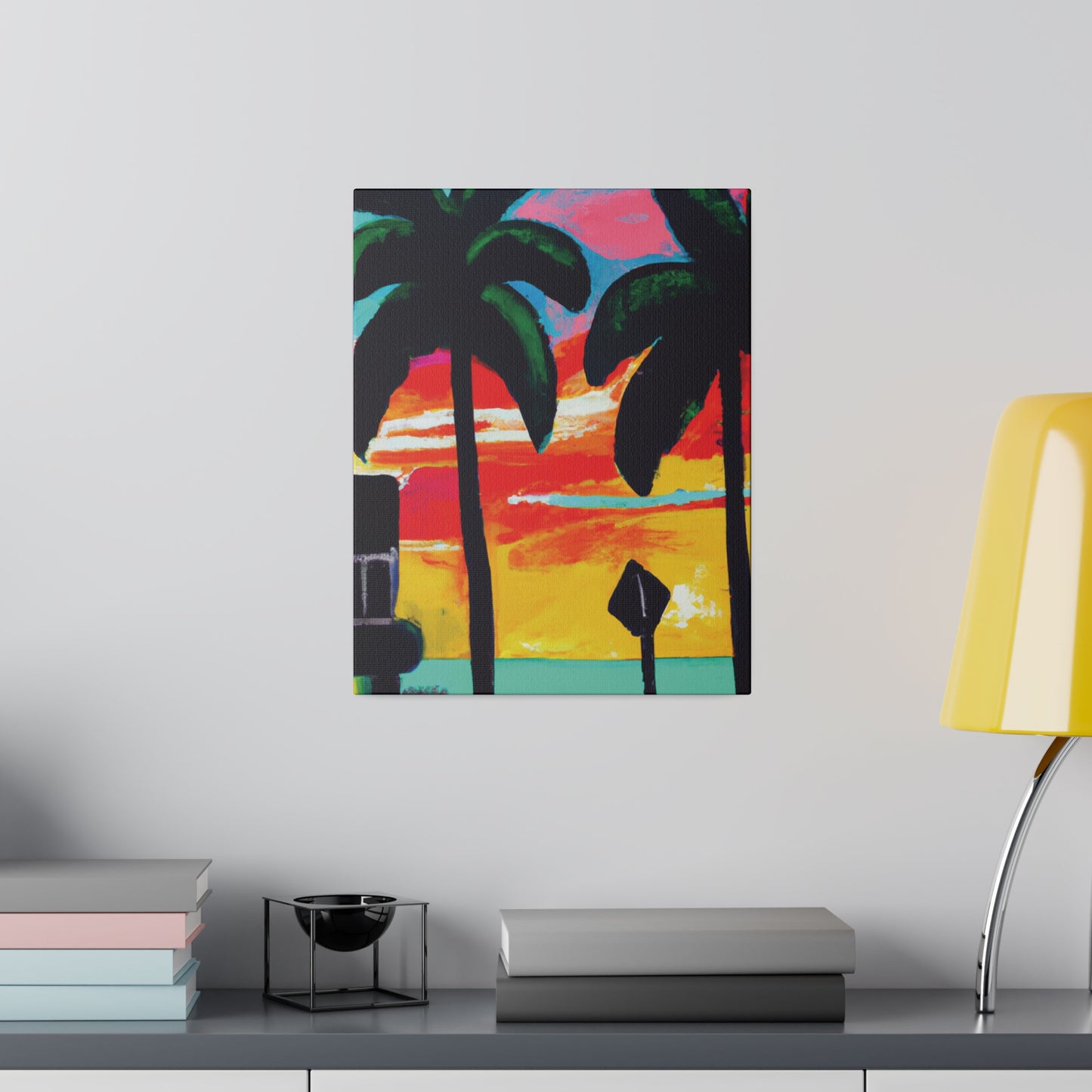 9346Y - Miami Beach Sunset Painting Print | Miami | Beach | Sunset | Poster | Home Decor | Wall Art | Canvas