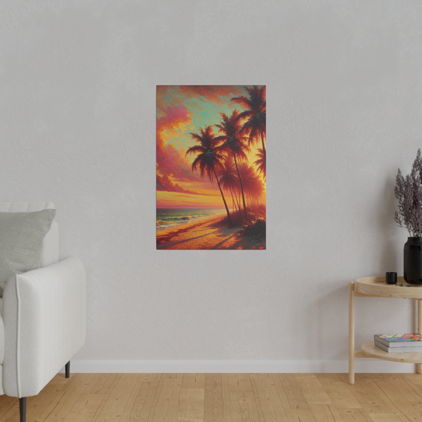 2846J - miami beach art, sunset background, ocean art work, beach art work, sunset designs, miami beach painting, miami beach print