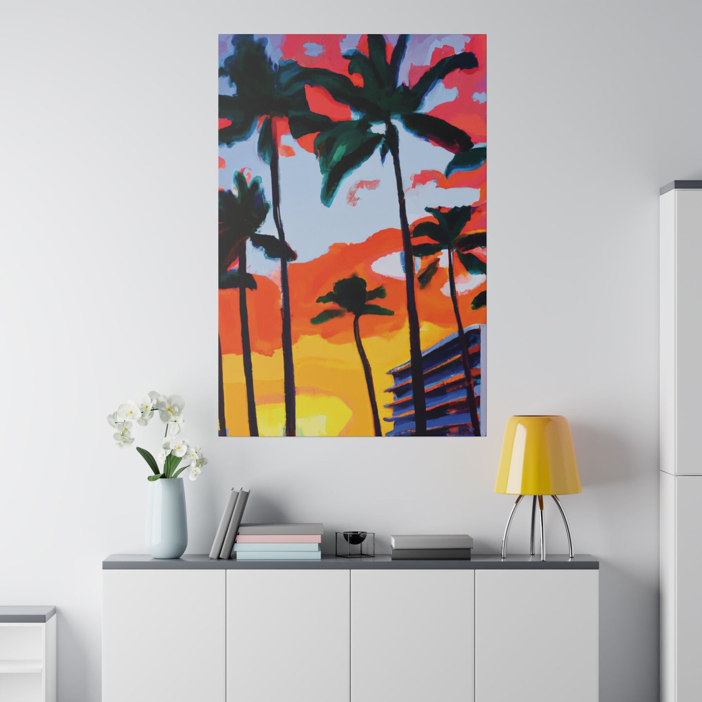 2741Q - Miami Beach Sunset Painting Print | Miami | Beach | Sunset | Poster | Home Decor | Wall Art | Canvas