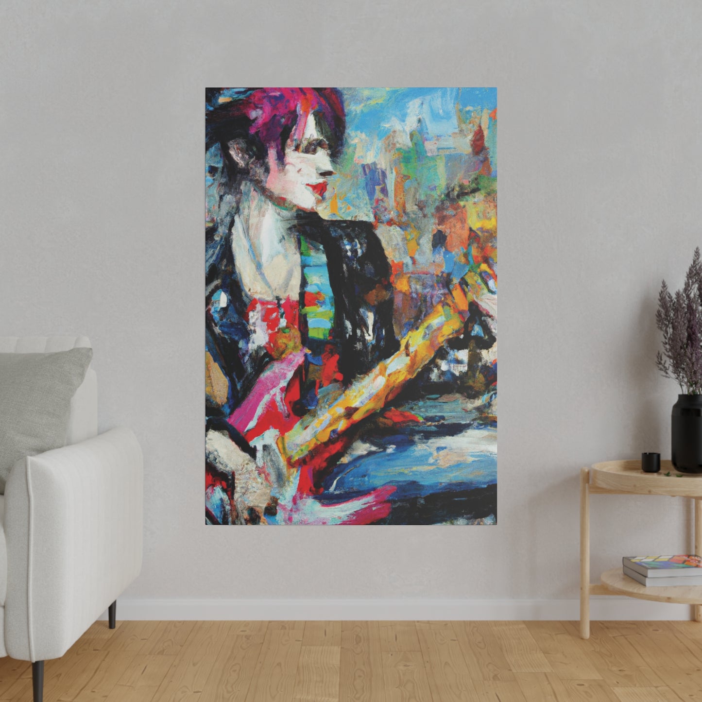 8162K - Rockstar Oil Painting Style Print | Poster | Home Decor | Wall Art | Music Art | Canvas