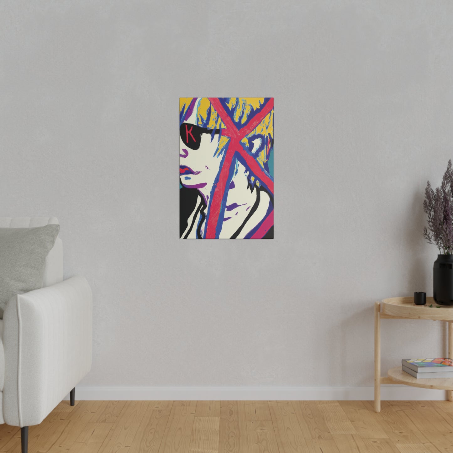 2460Y - Rockstar Painting Print | Face | Abstract | Poster | Home Decor | Wall Art | Music Art | Canvas