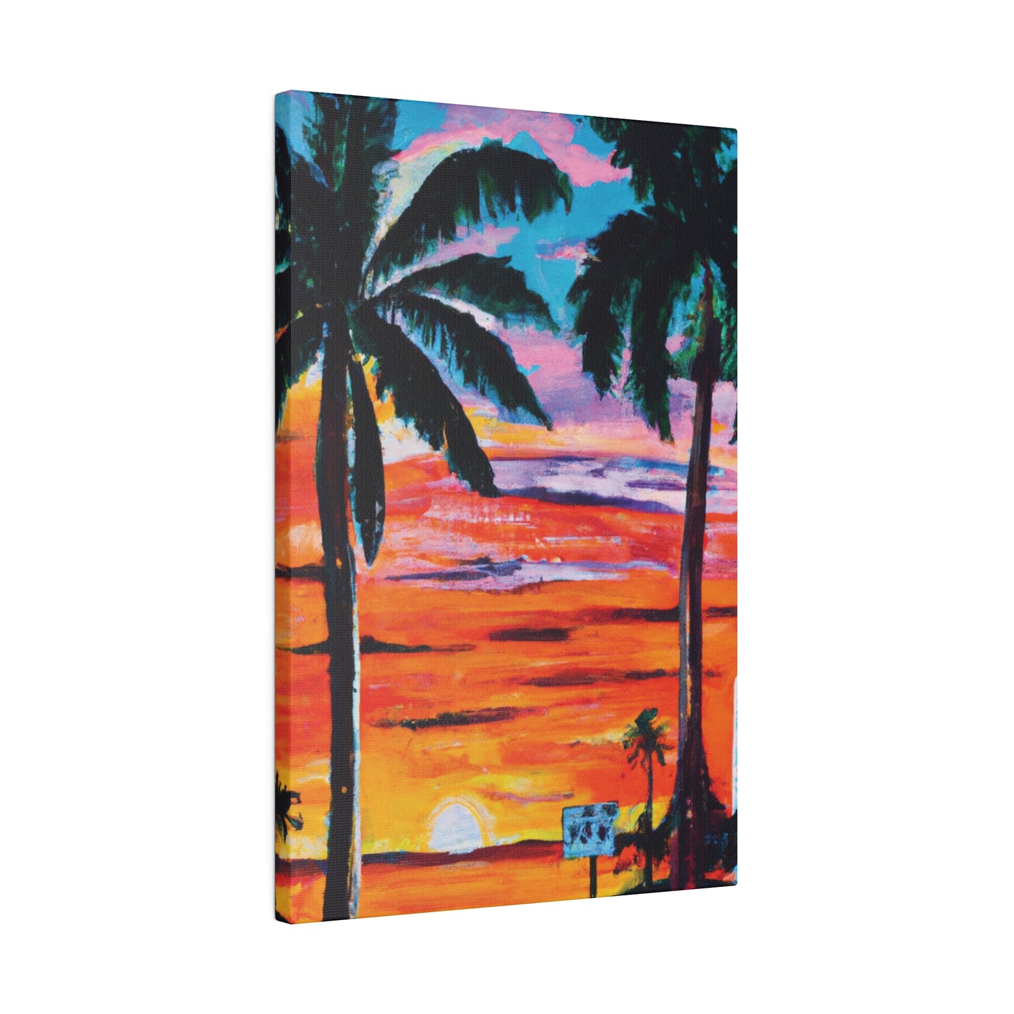 7358V - Miami Beach Sunset Painting Print | Miami | Beach | Sunset | Poster | Home Decor | Wall Art | Canvas