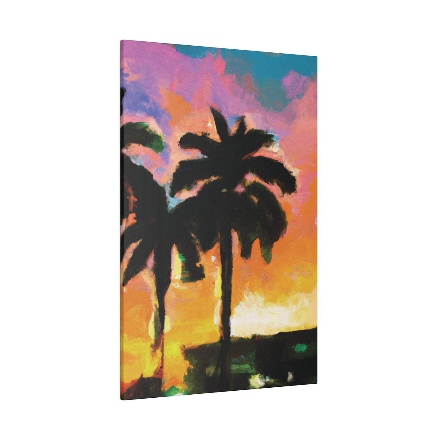 1532W - Miami Beach Sunset Painting Print | Miami | Beach | Sunset | Poster | Home Decor | Wall Art | Canvas