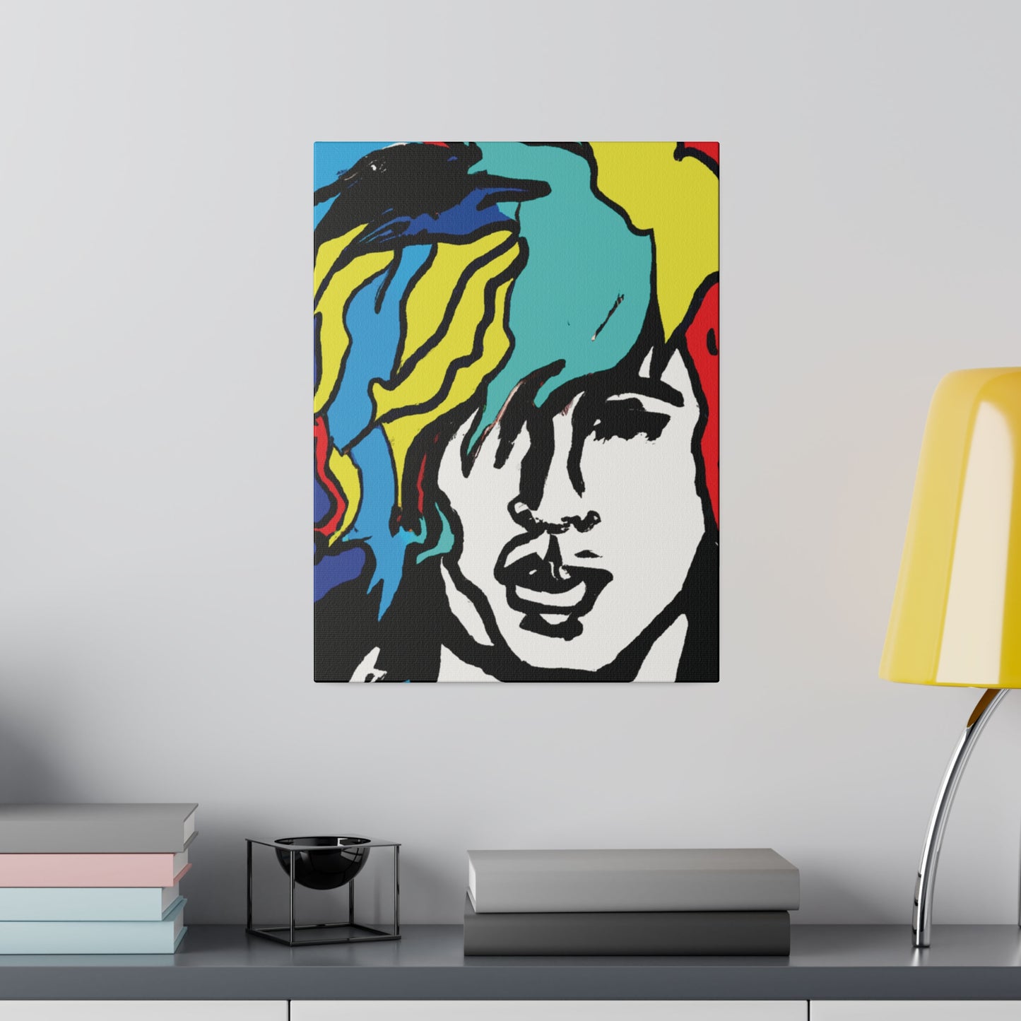 7456M - Rockstar Painting Print | Face | Abstract | Poster | Home Decor | Wall Art | Music Art | Canvas