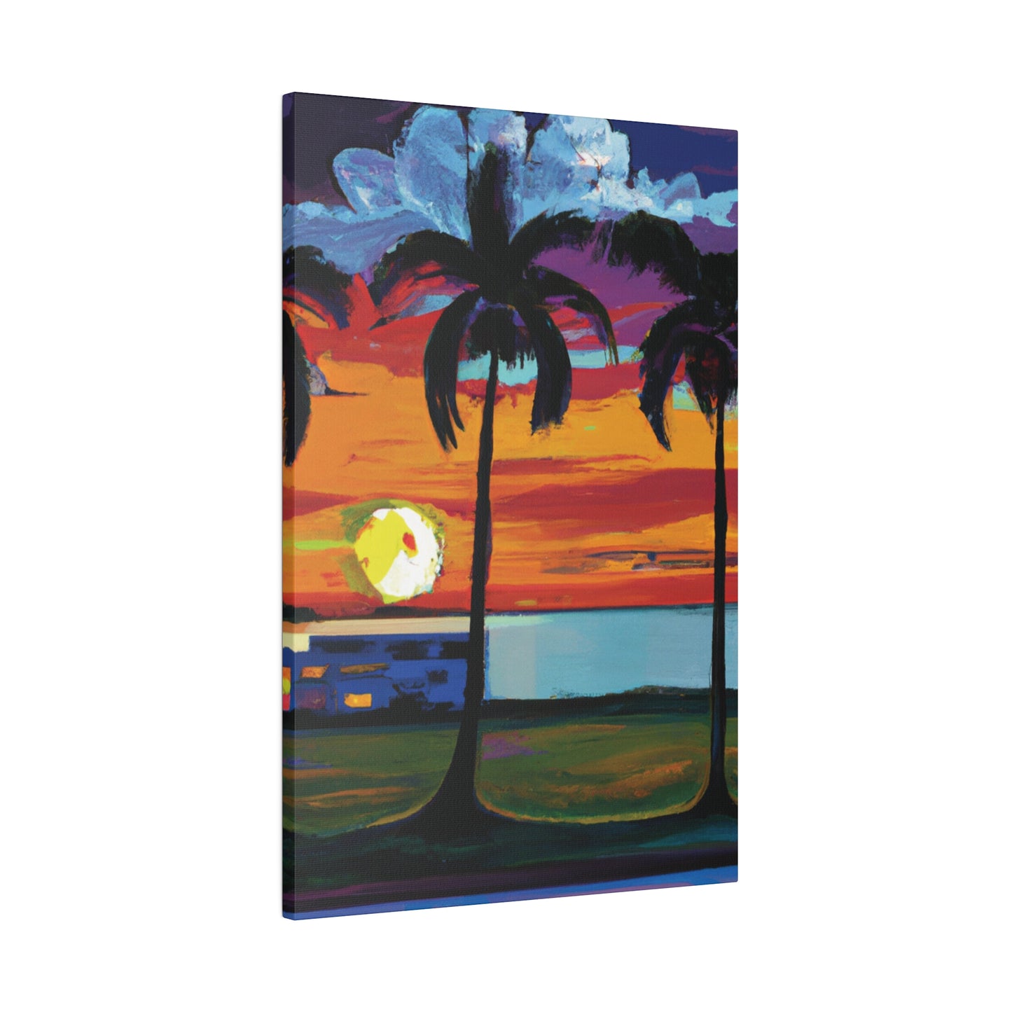 1676M - Miami Beach Sunset Painting Print | Miami | Beach | Sunset | Poster | Home Decor | Wall Art | Canvas