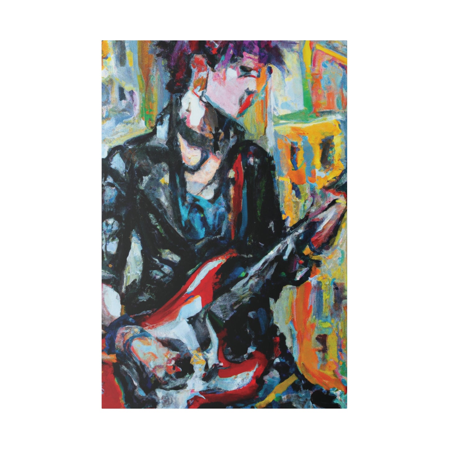 9646Q - Rockstar Oil Painting Style Print | Poster | Home Decor | Wall Art | Music Art | Canvas