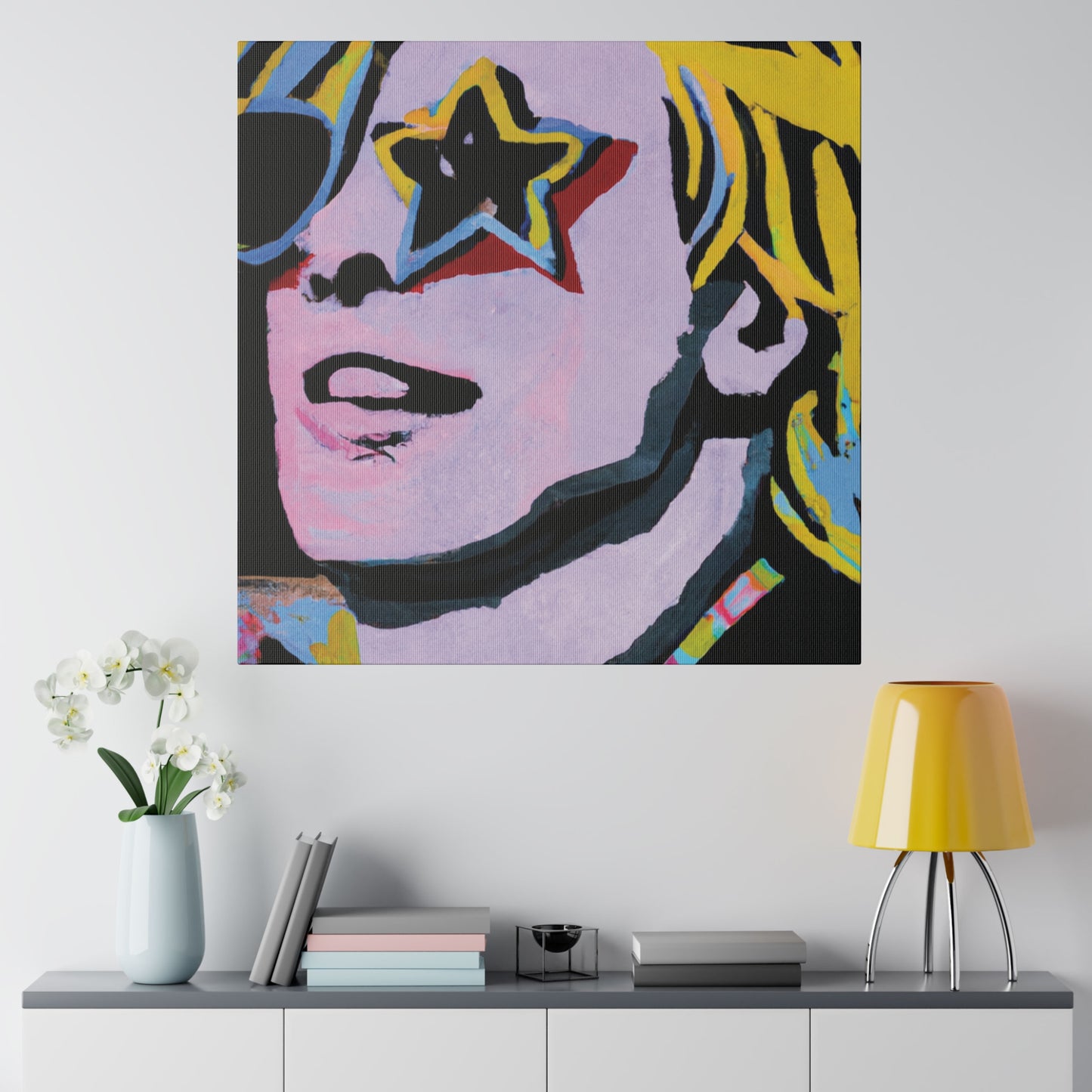5027F - Rockstar Painting Print | Face | Abstract | Poster | Home Decor | Wall Art | Music Art | Canvas