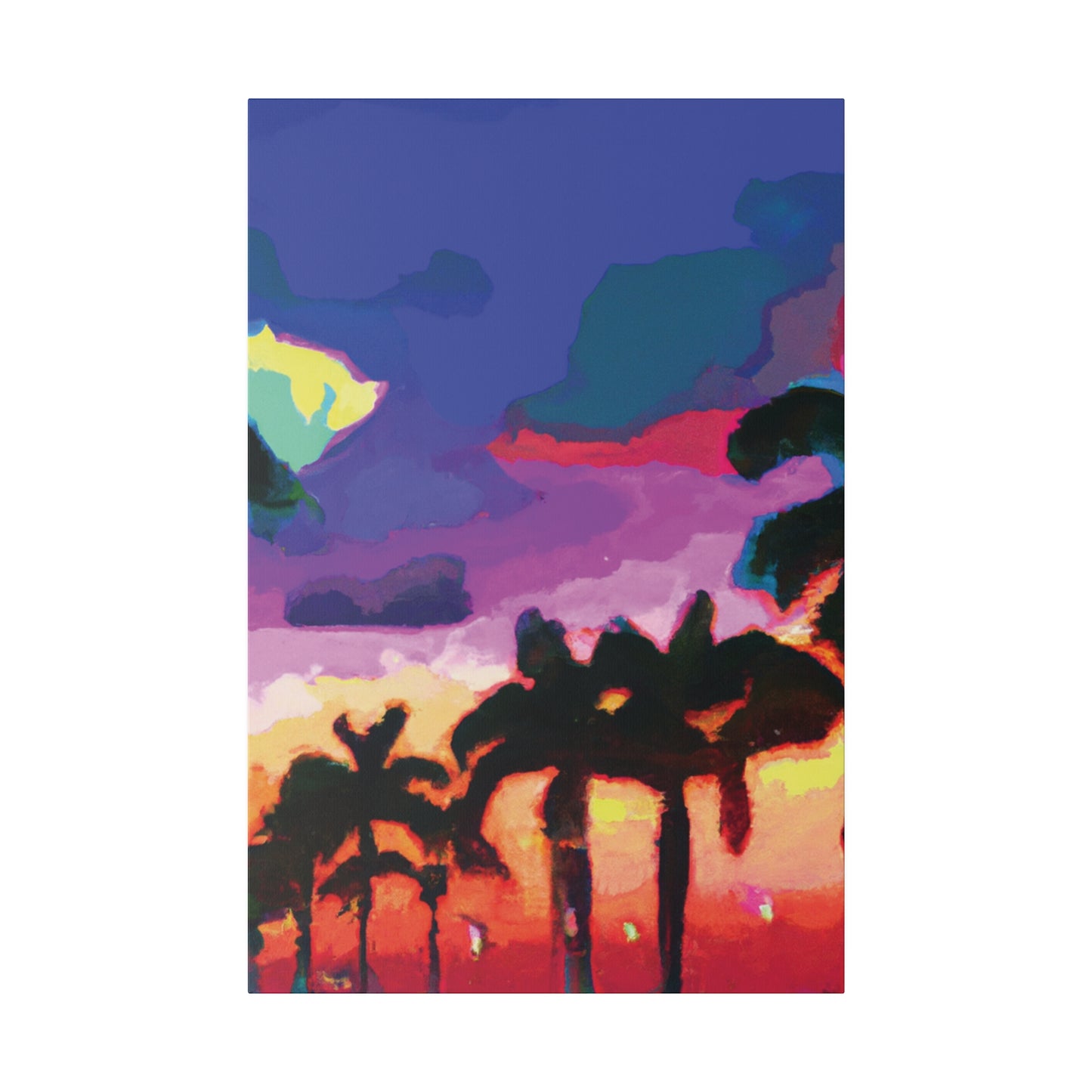 2520H - Miami Beach Sunset Painting Print | Miami | Beach | Sunset | Poster | Home Decor | Wall Art | Canvas