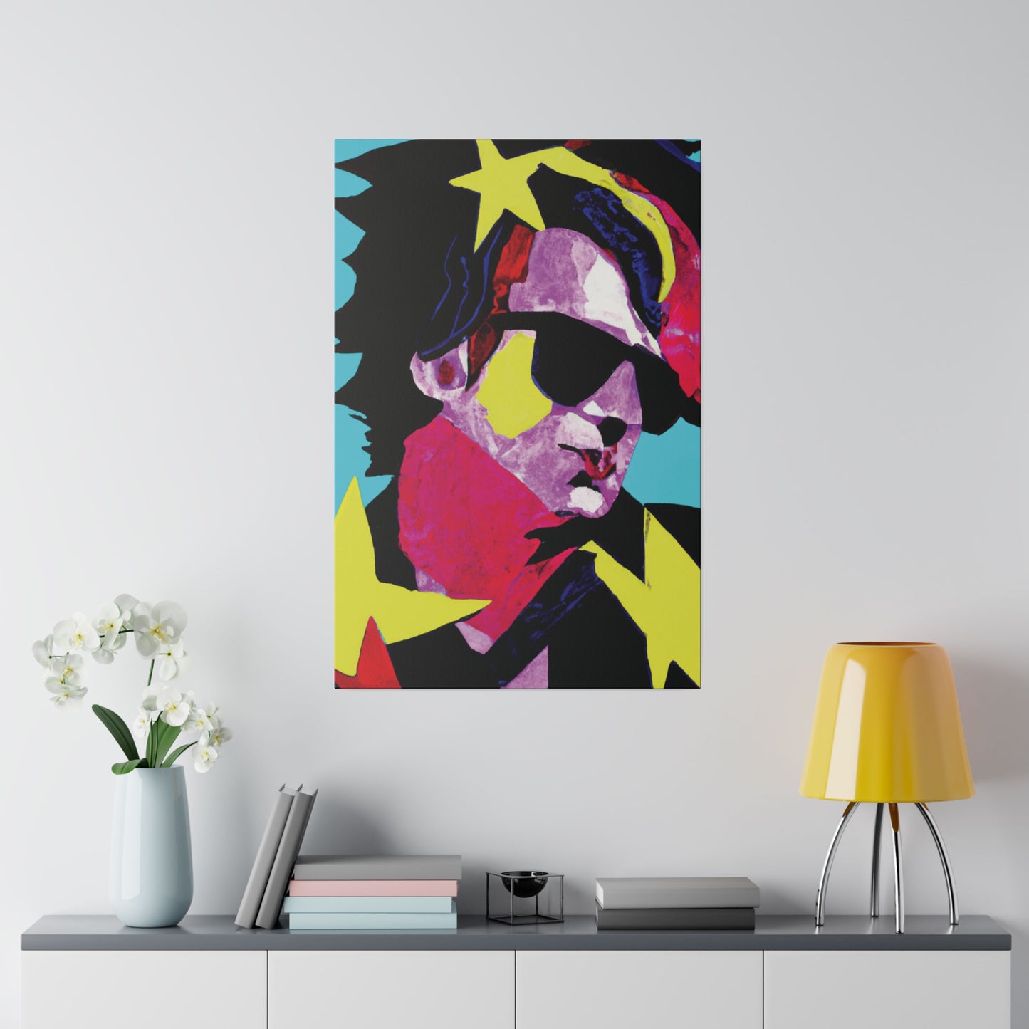 6749z - Rockstar Painting Print | Face | Abstract | Poster | Home Decor | Wall Art | Music Art | Canvas