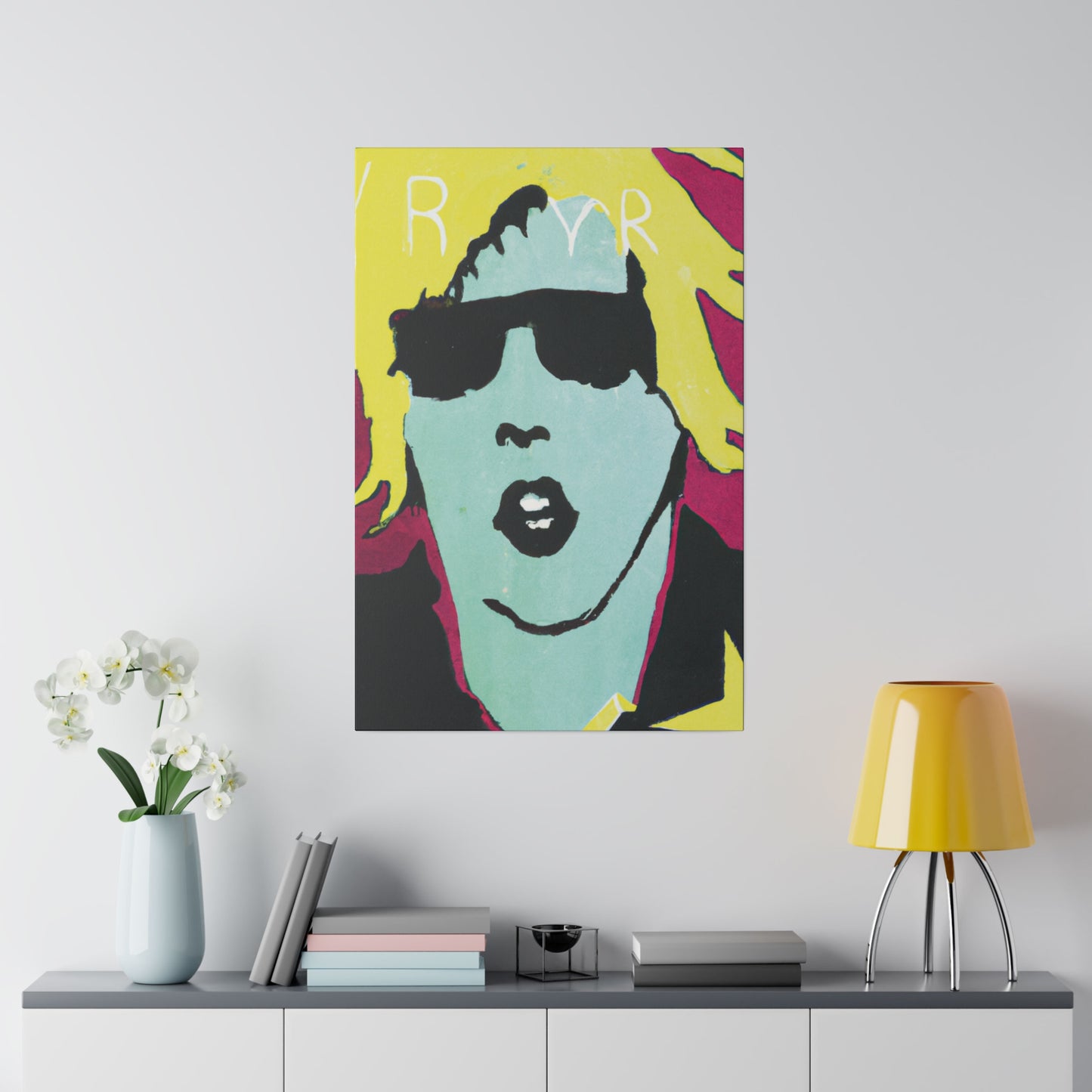 6542F - Rockstar Painting Print | Face | Abstract | Poster | Home Decor | Wall Art | Music Art | Canvas