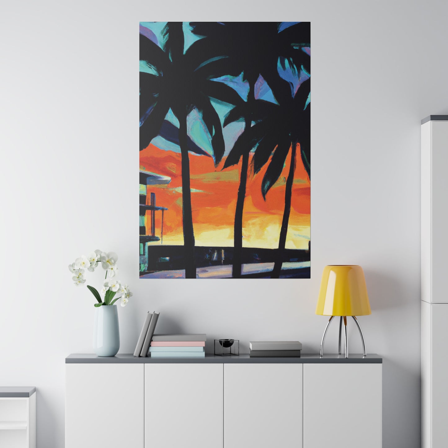 4567W - Miami Beach Sunset Painting Print | Miami | Beach | Sunset | Poster | Home Decor | Wall Art | Canvas