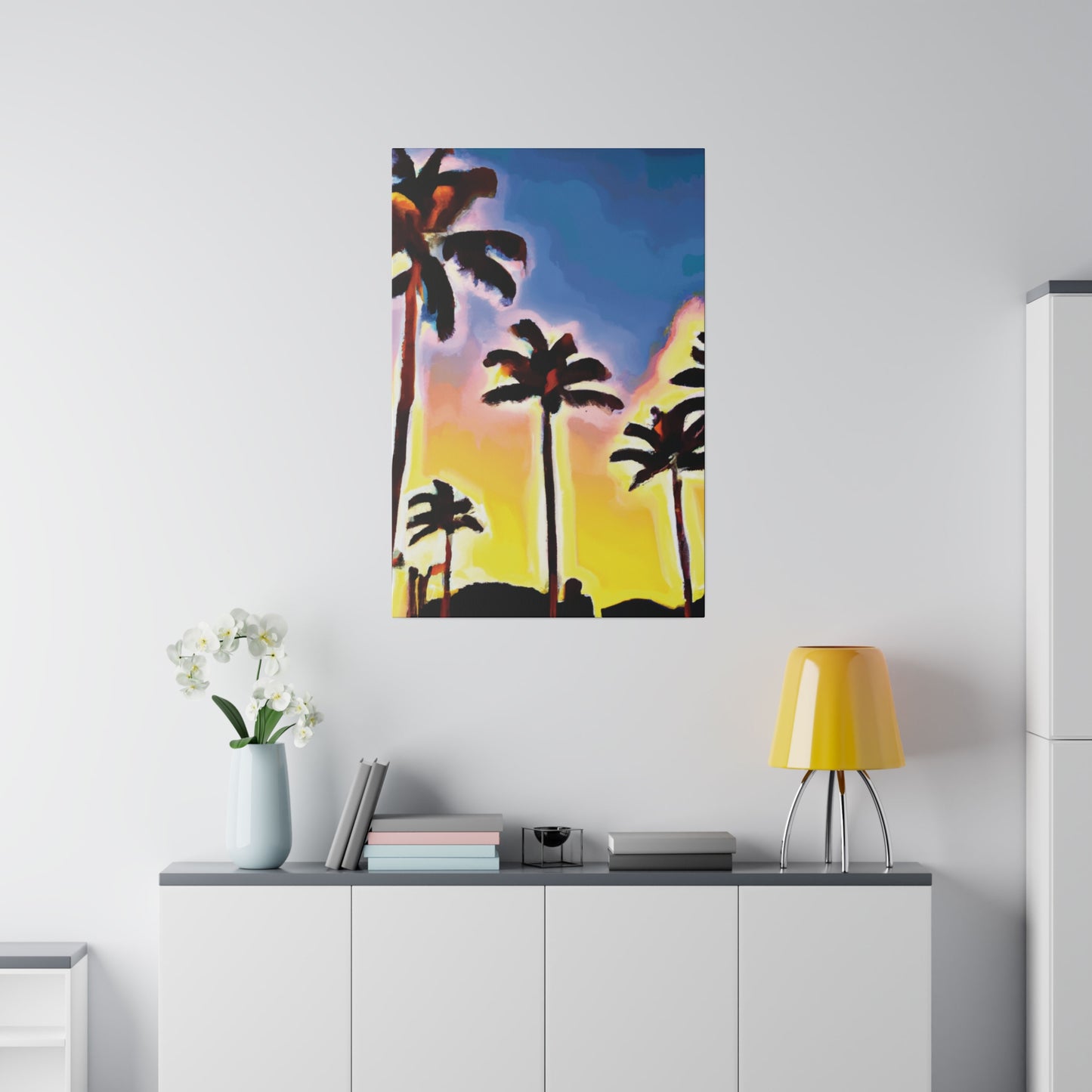 3437Q - Miami Beach Sunset Painting Print | Miami | Beach | Sunset | Poster | Home Decor | Wall Art | Canvas