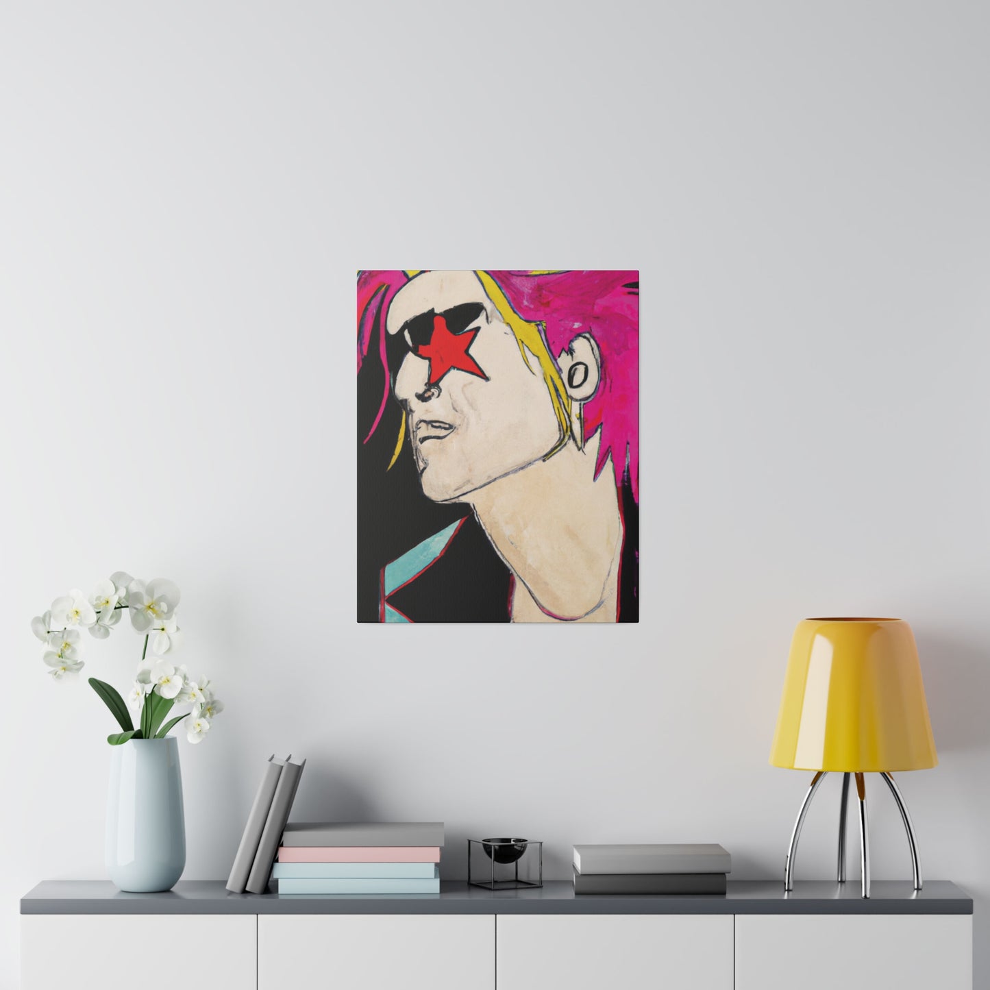 1845V - Rockstar Painting Print | Face | Abstract | Poster | Home Decor | Wall Art | Music Art | Canvas