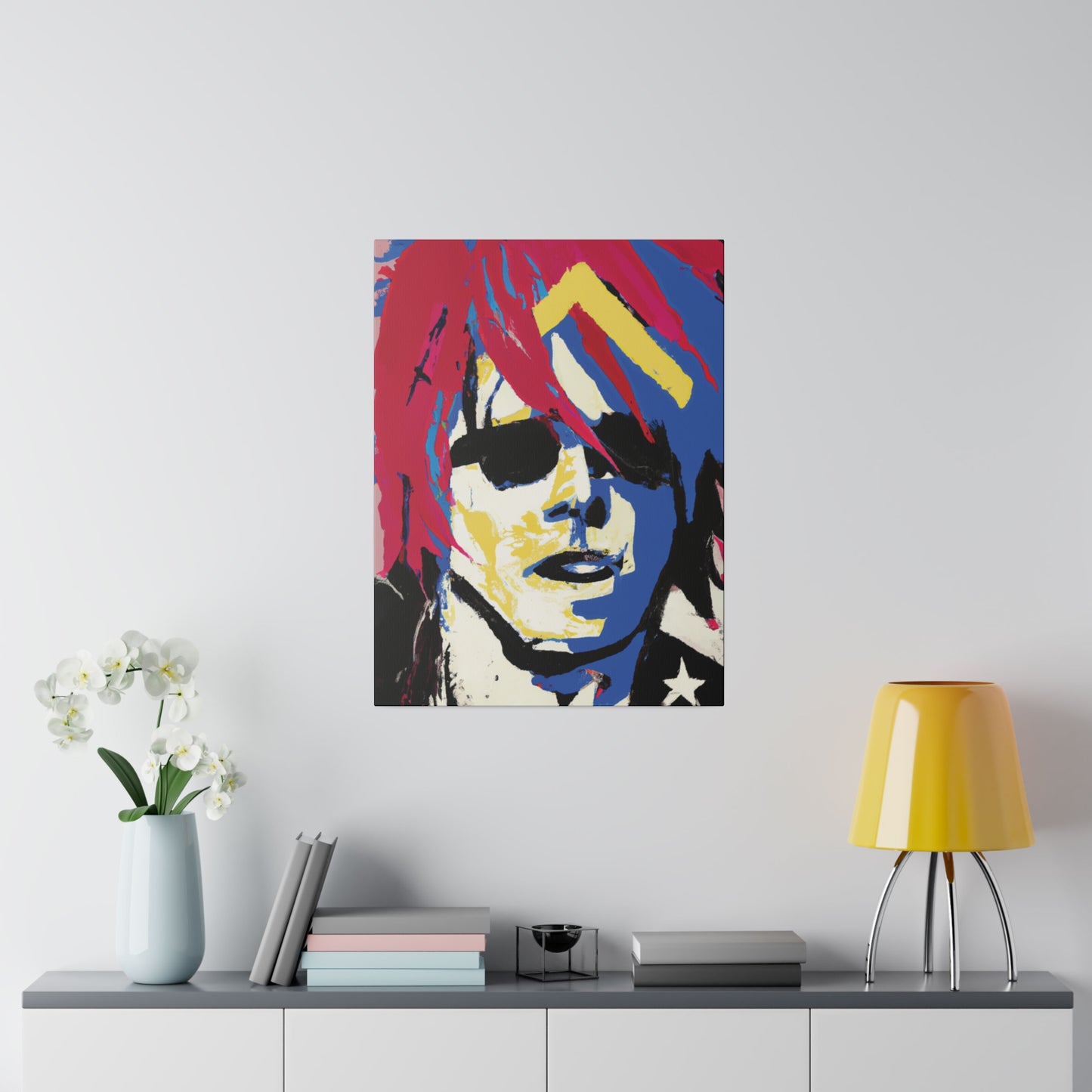 9537K - Rockstar Painting Print | Face | Abstract | Poster | Home Decor | Wall Art | Music Art | Canvas