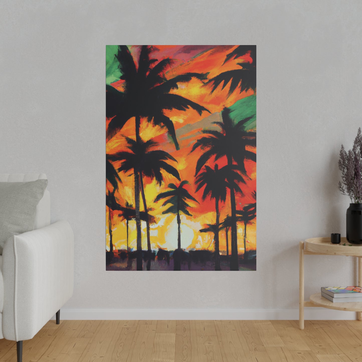 4567E - Miami Beach Sunset Painting Print | Miami | Beach | Sunset | Poster | Home Decor | Wall Art | Canvas