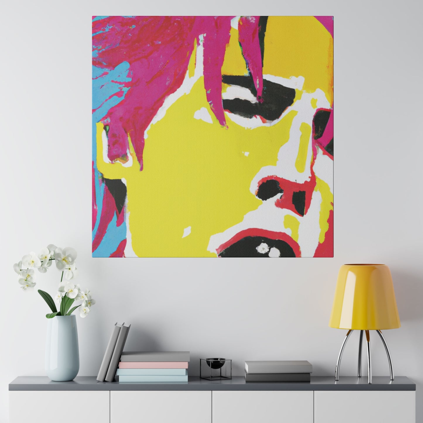 825J - Rockstar Painting Print | Face | Abstract | Poster | Home Decor | Wall Art | Music Art | Canvas