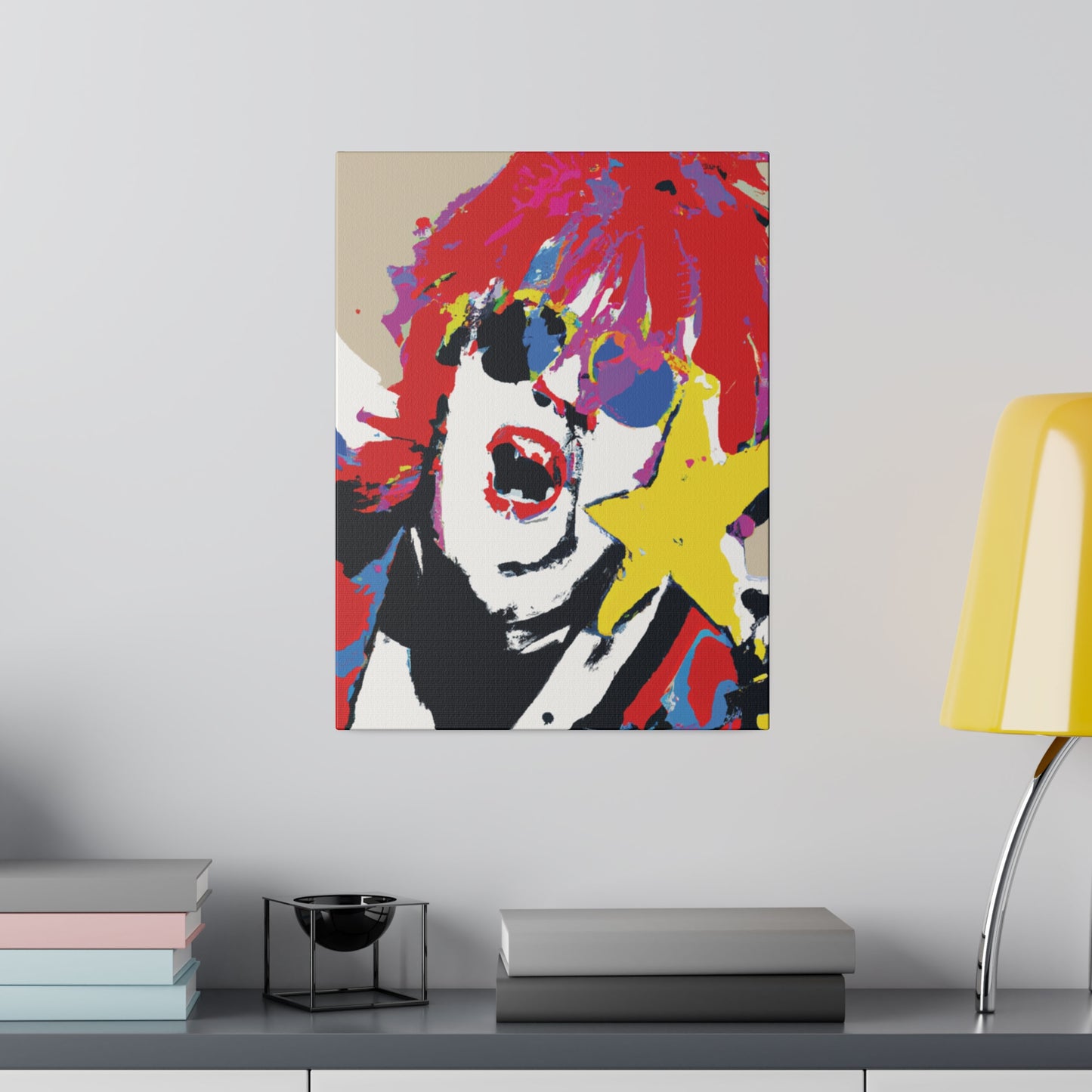 8717H - Rockstar Painting Print | Face | Abstract | Poster | Home Decor | Wall Art | Music Art | Canvas