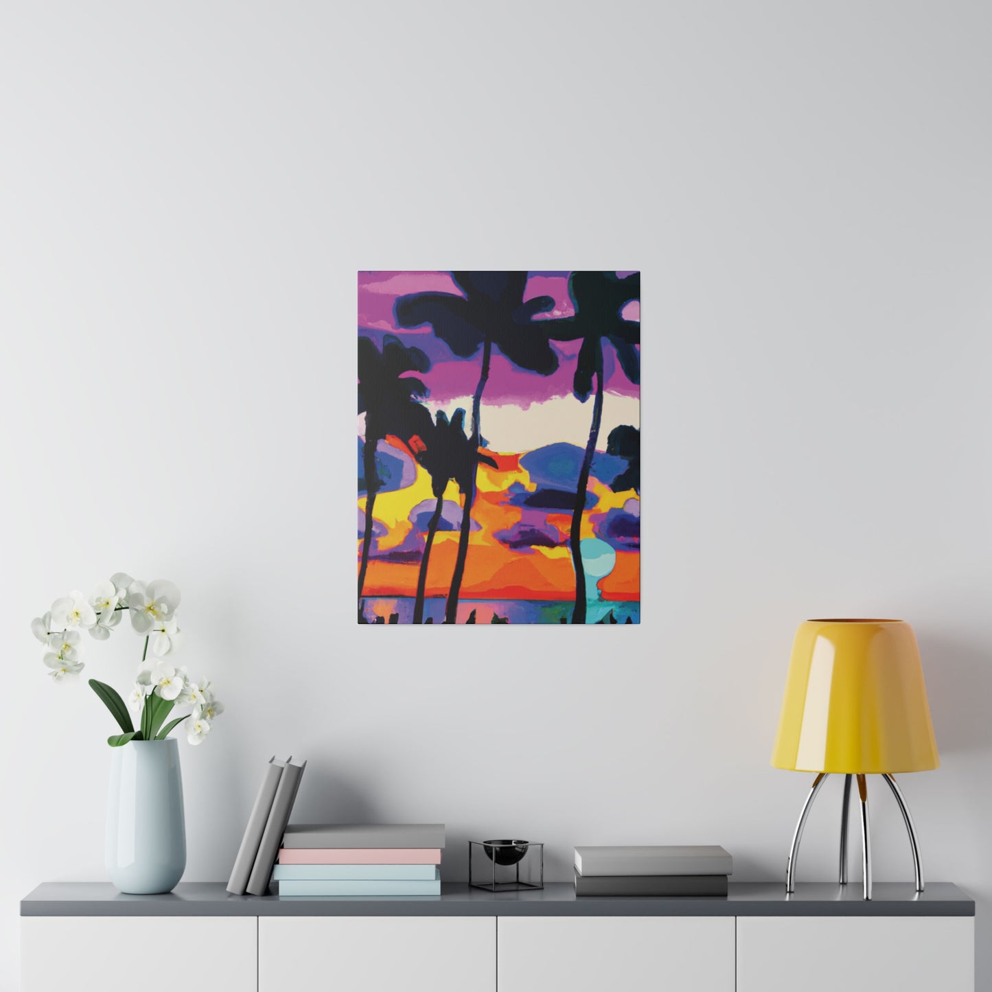 7455H - Miami Beach Sunset Painting Print | Miami | Beach | Sunset | Poster | Home Decor | Wall Art | Canvas